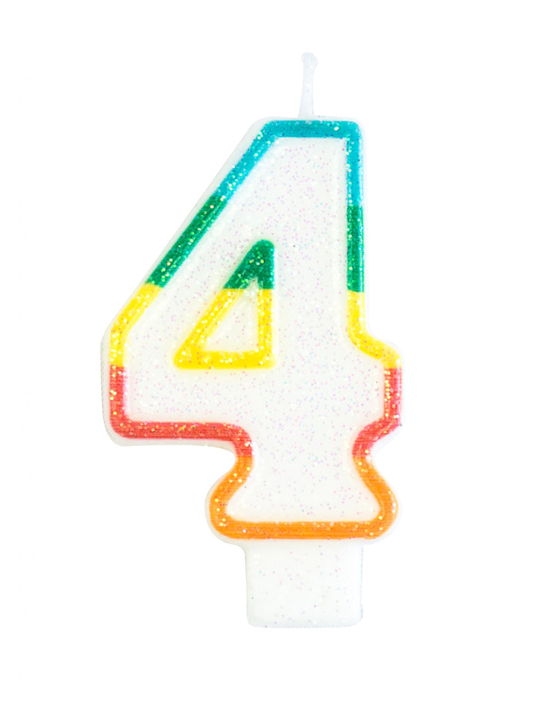 Bougie d'anniversaire chiffre 4 7,5 cm