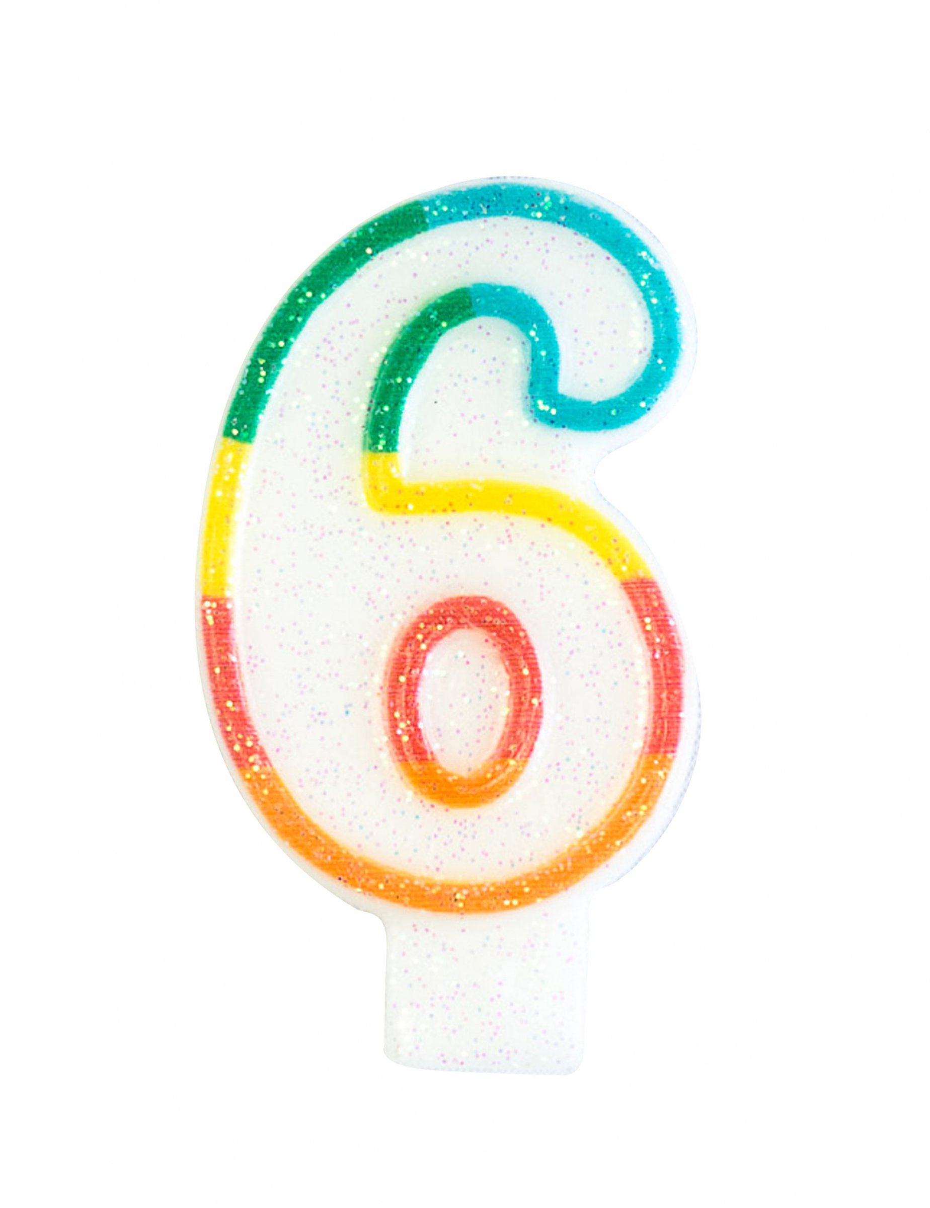 Bougie d'anniversaire chiffre 6 7,5 cm