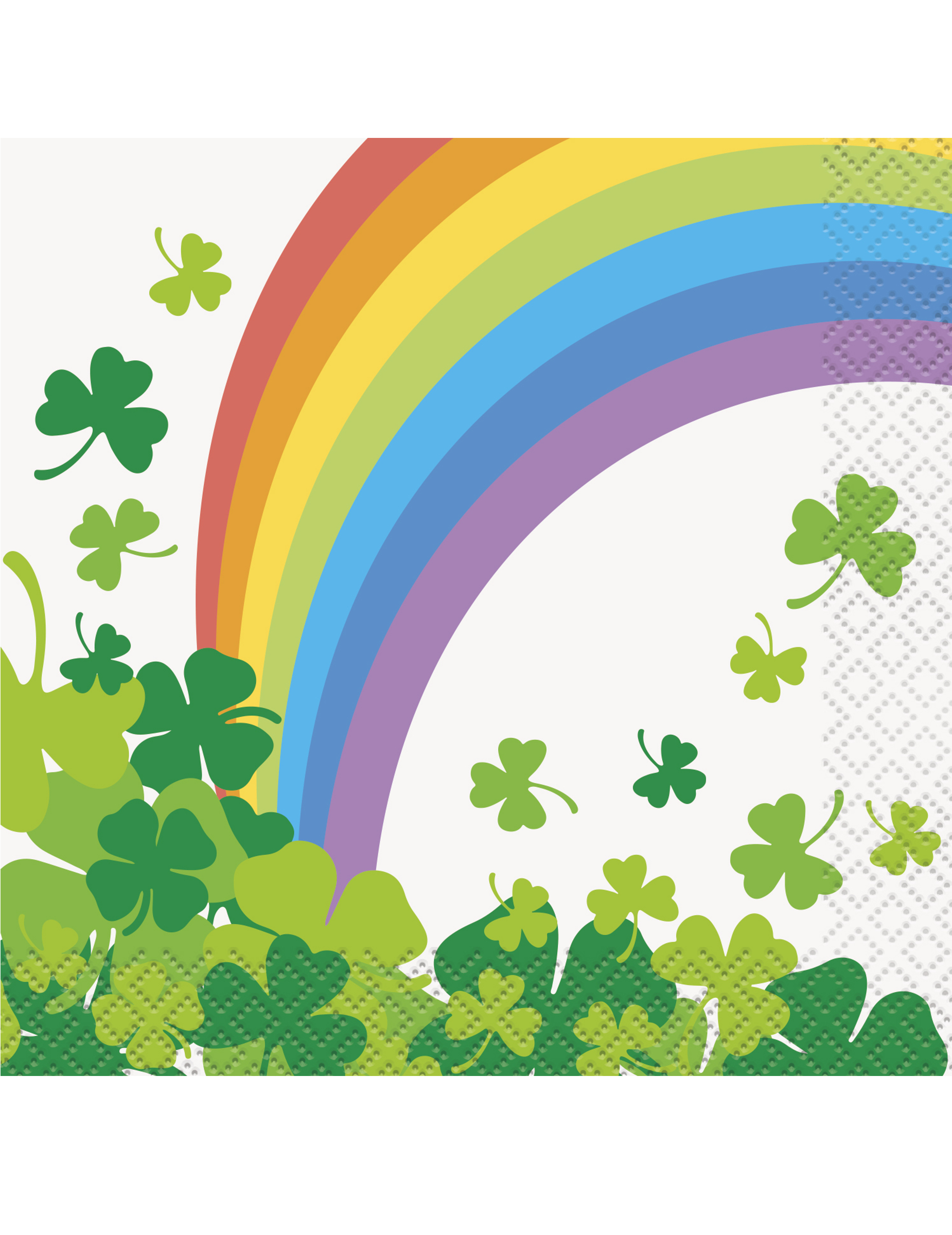 16 Petites serviettes en papier St Patrick Arc-en-Ciel 25 x 25 cm