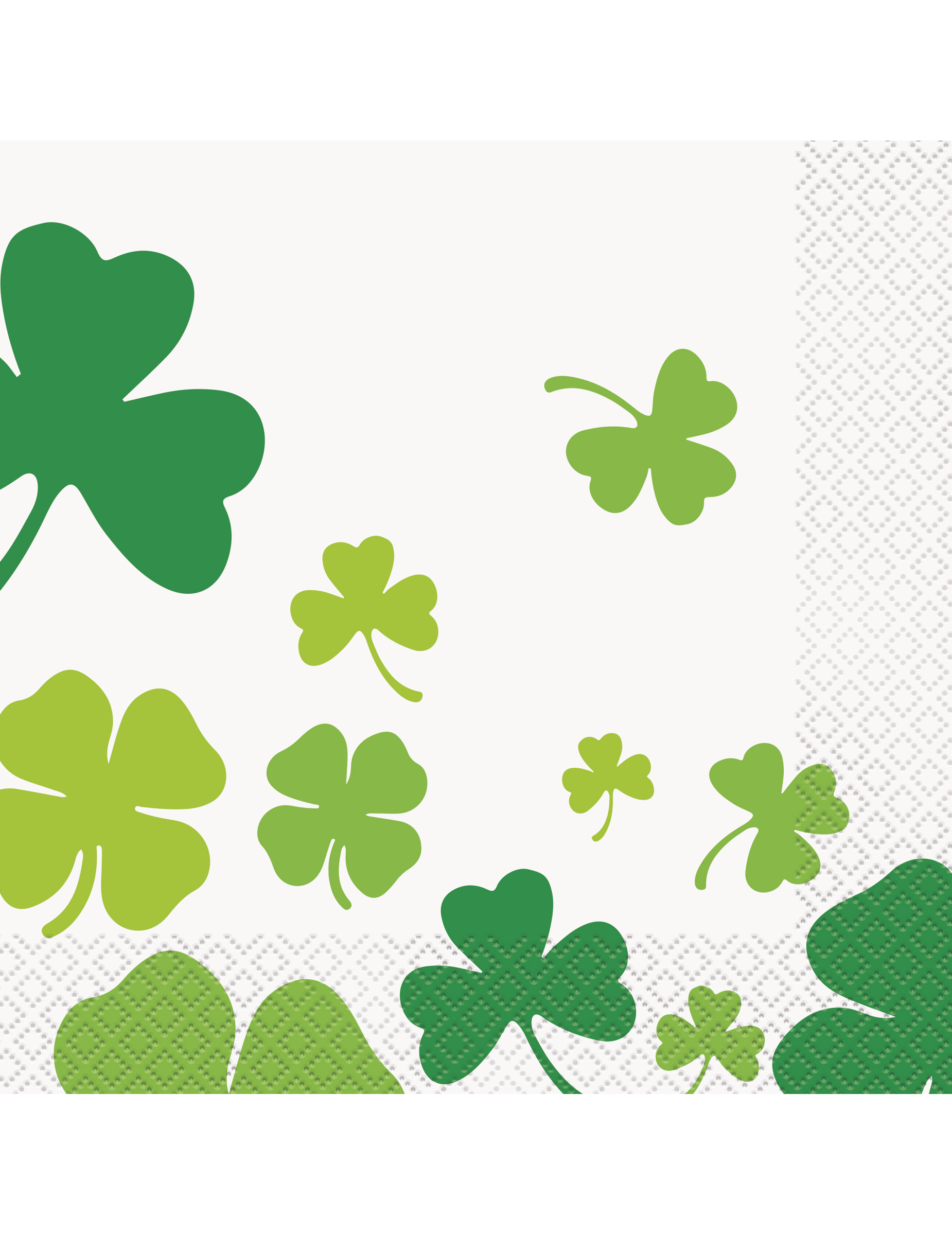16 Serviettes en papier St Patrick Trèfles 33 x 33 cm