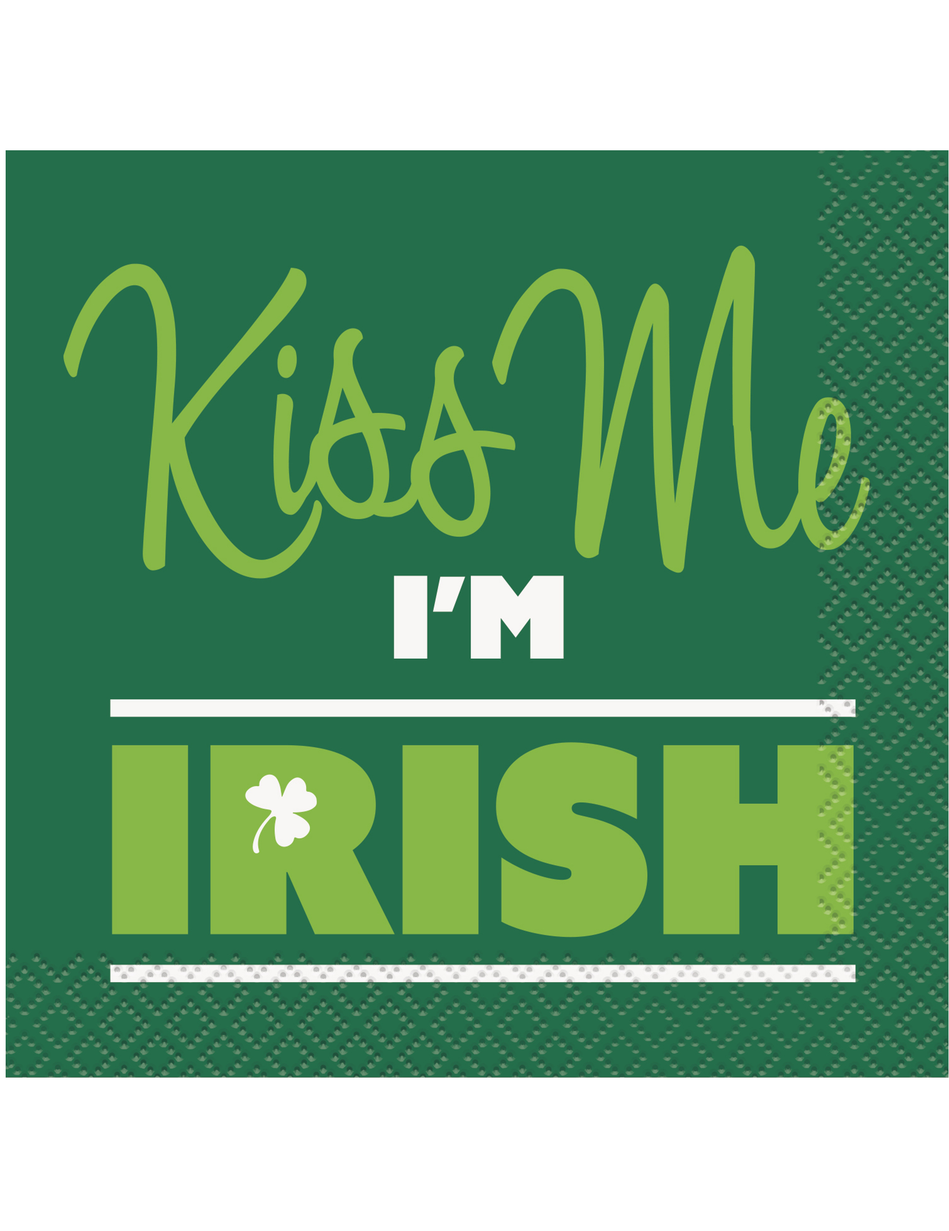 16 Petites serviettes Kiss Me I'm Irish 25 x 25 cm