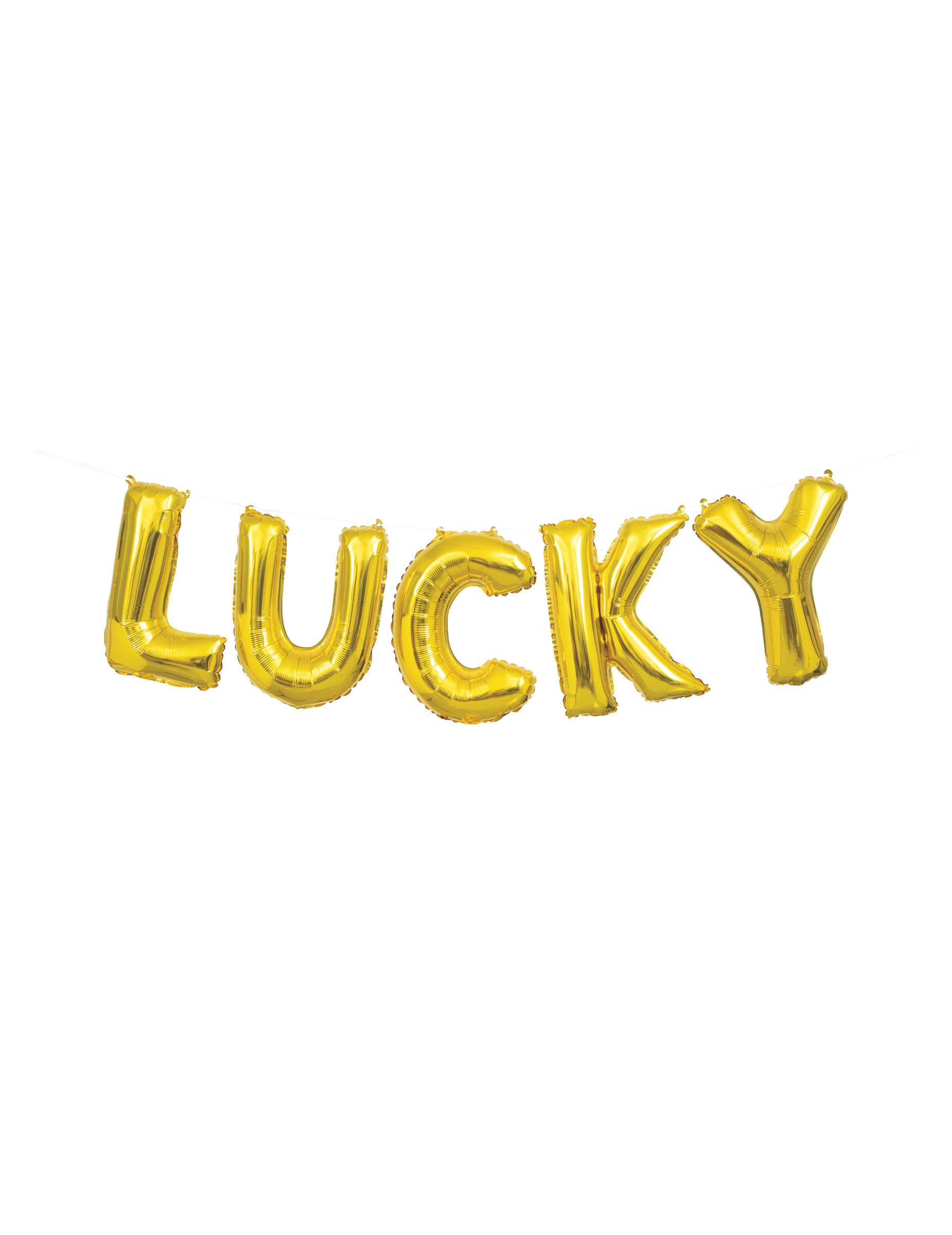 Ballons aluminium lettres Lucky dorées