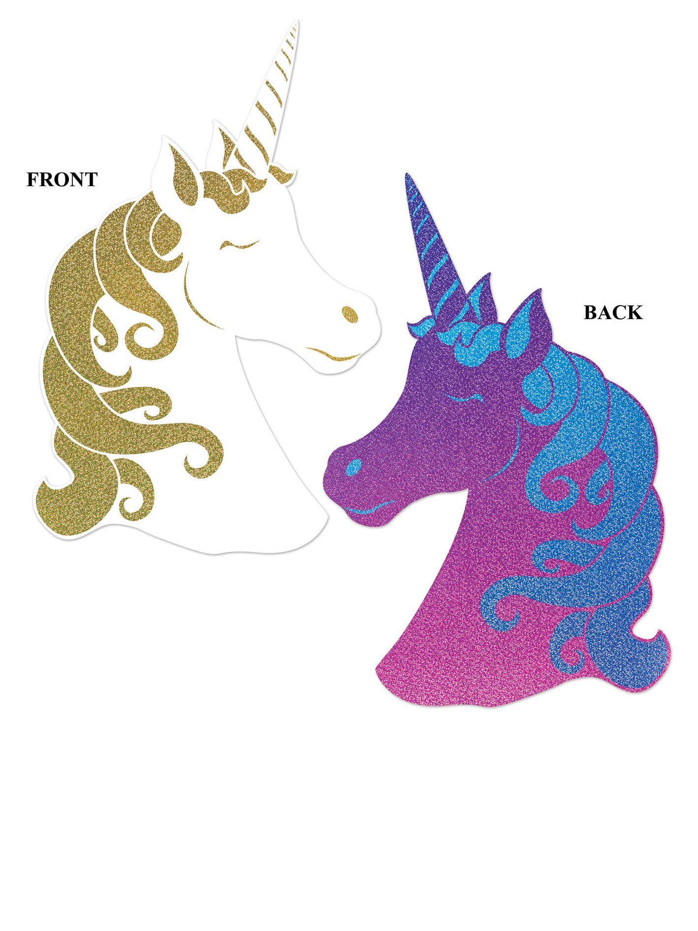 Décoration murale Licorne en carton pailleté