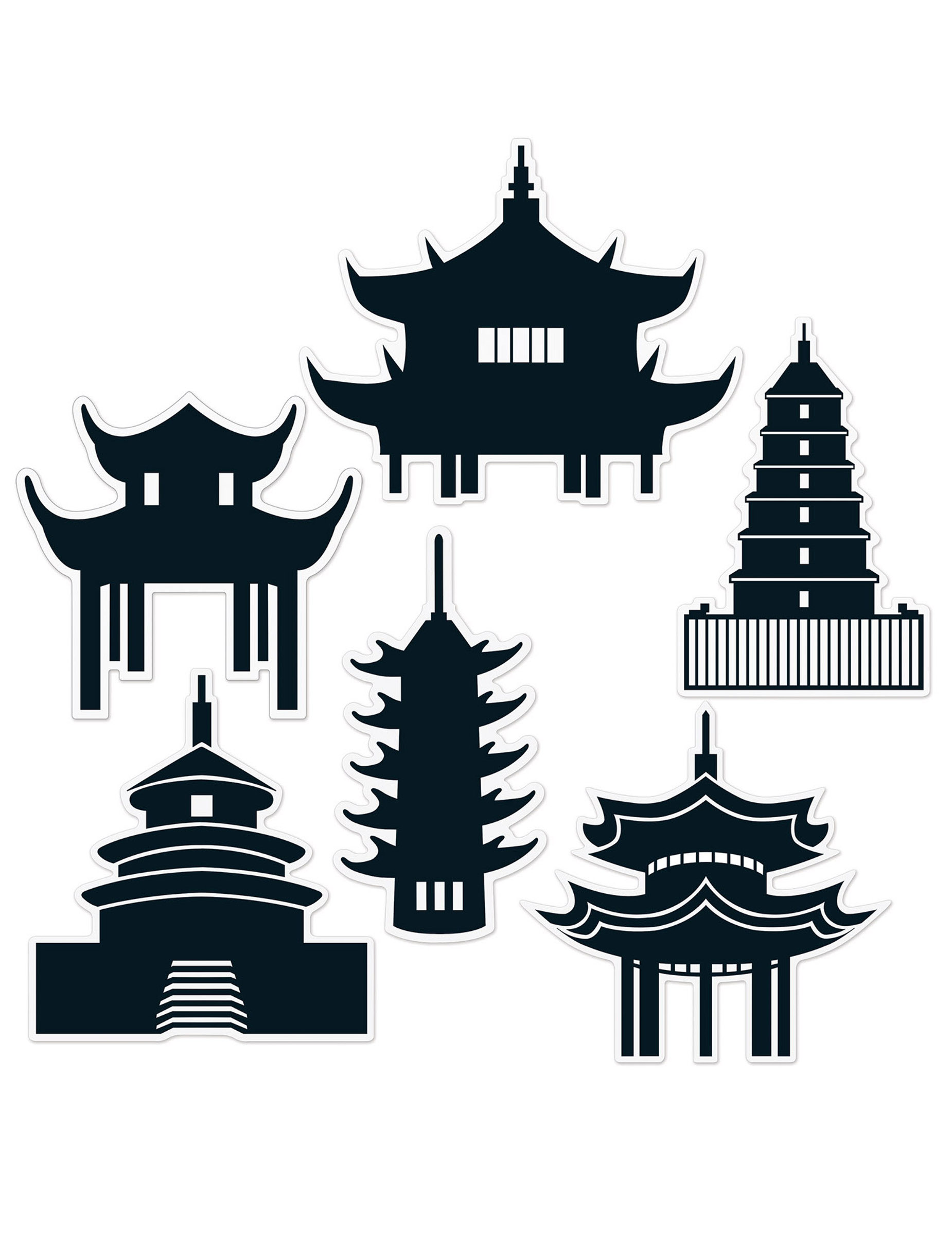 Silhouettes de Pagode (6 pièces)