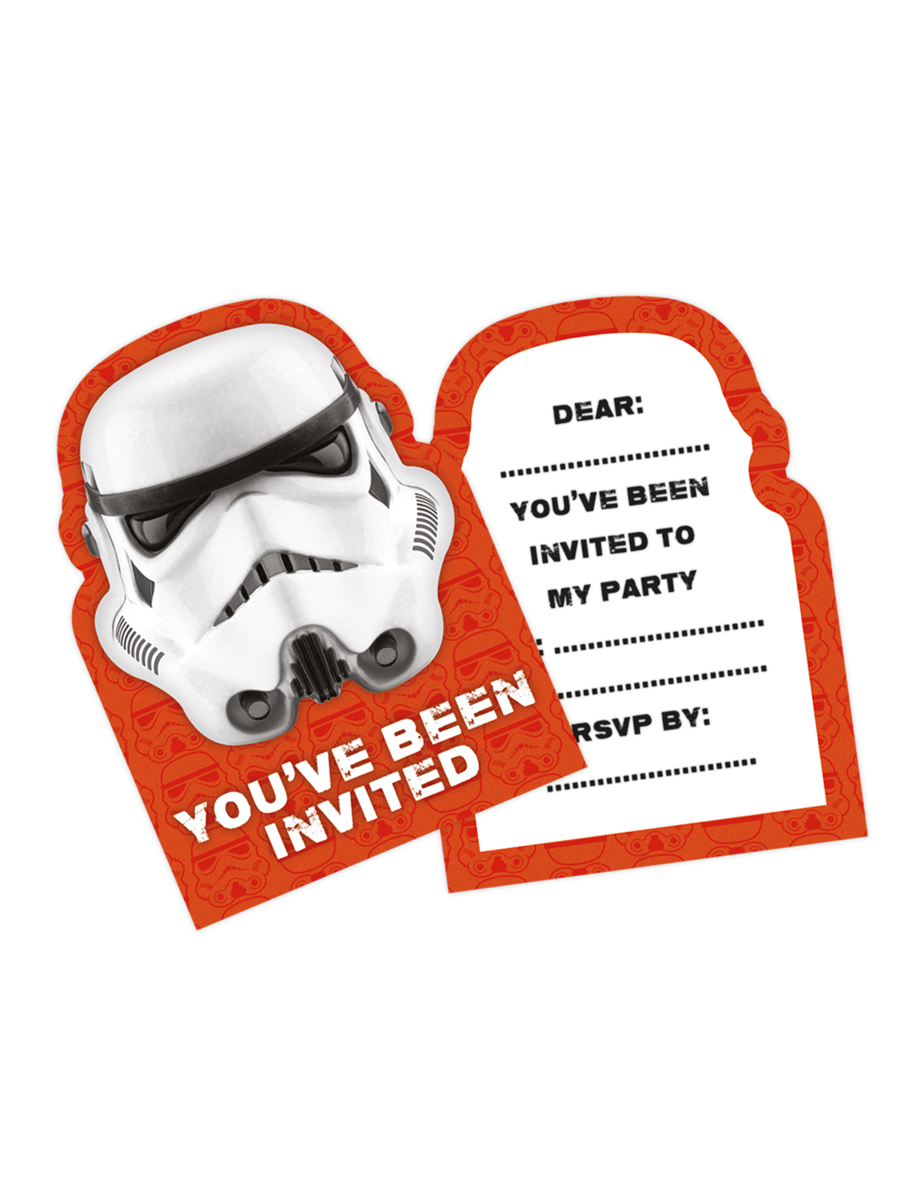 6 Cartes d'invitation Stormtrooper