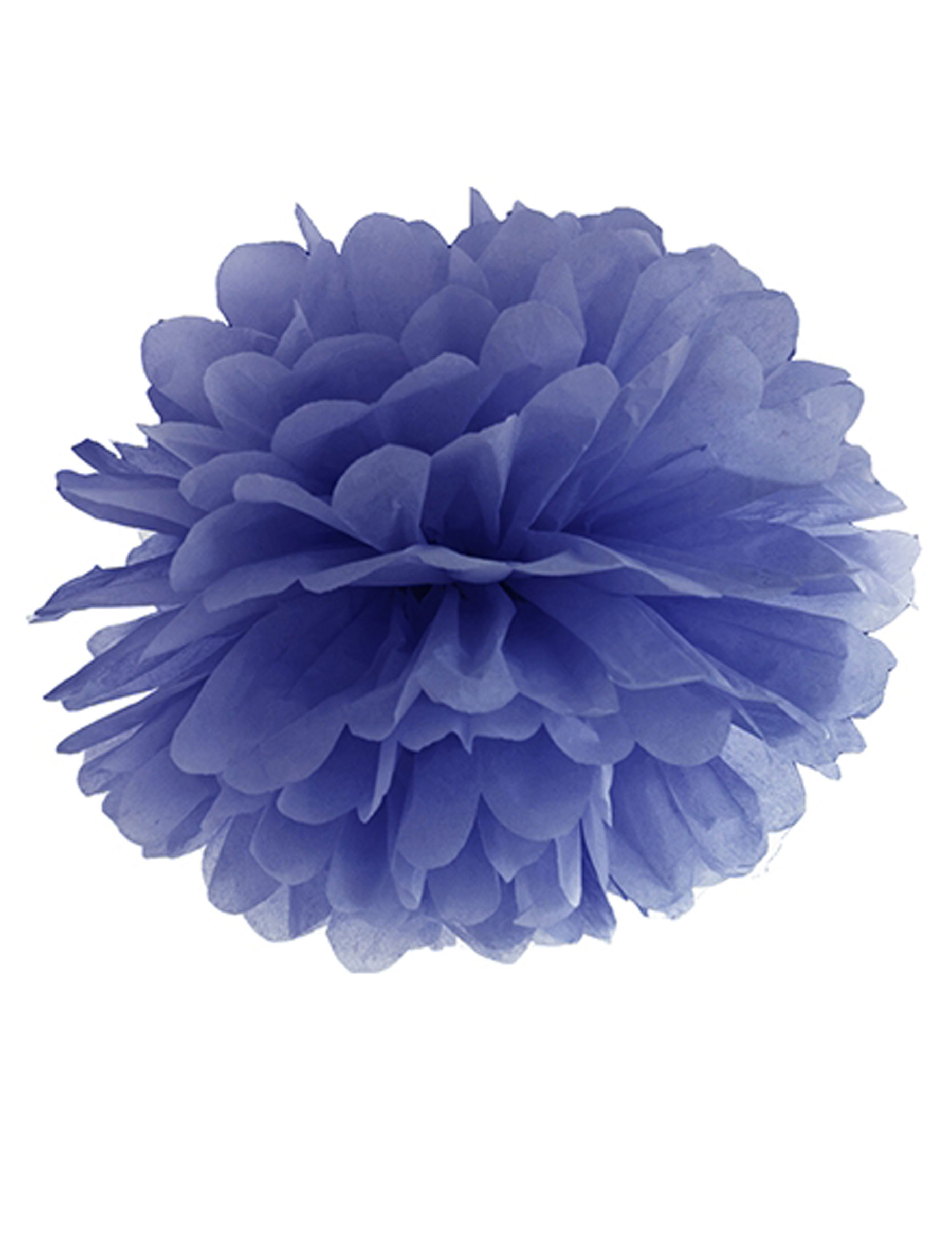 Pompon à suspendre en papier bleu marine 25 cm
