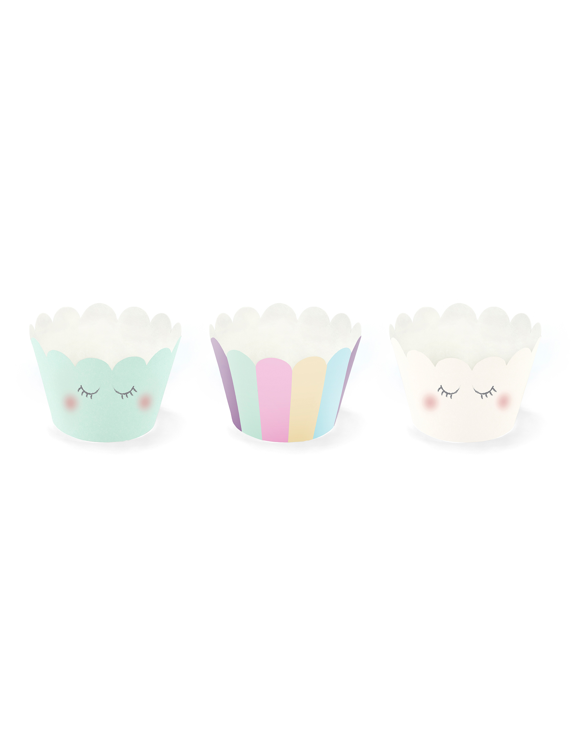 6 Habillages à cupcake Licorne 7,5 x 5 cm