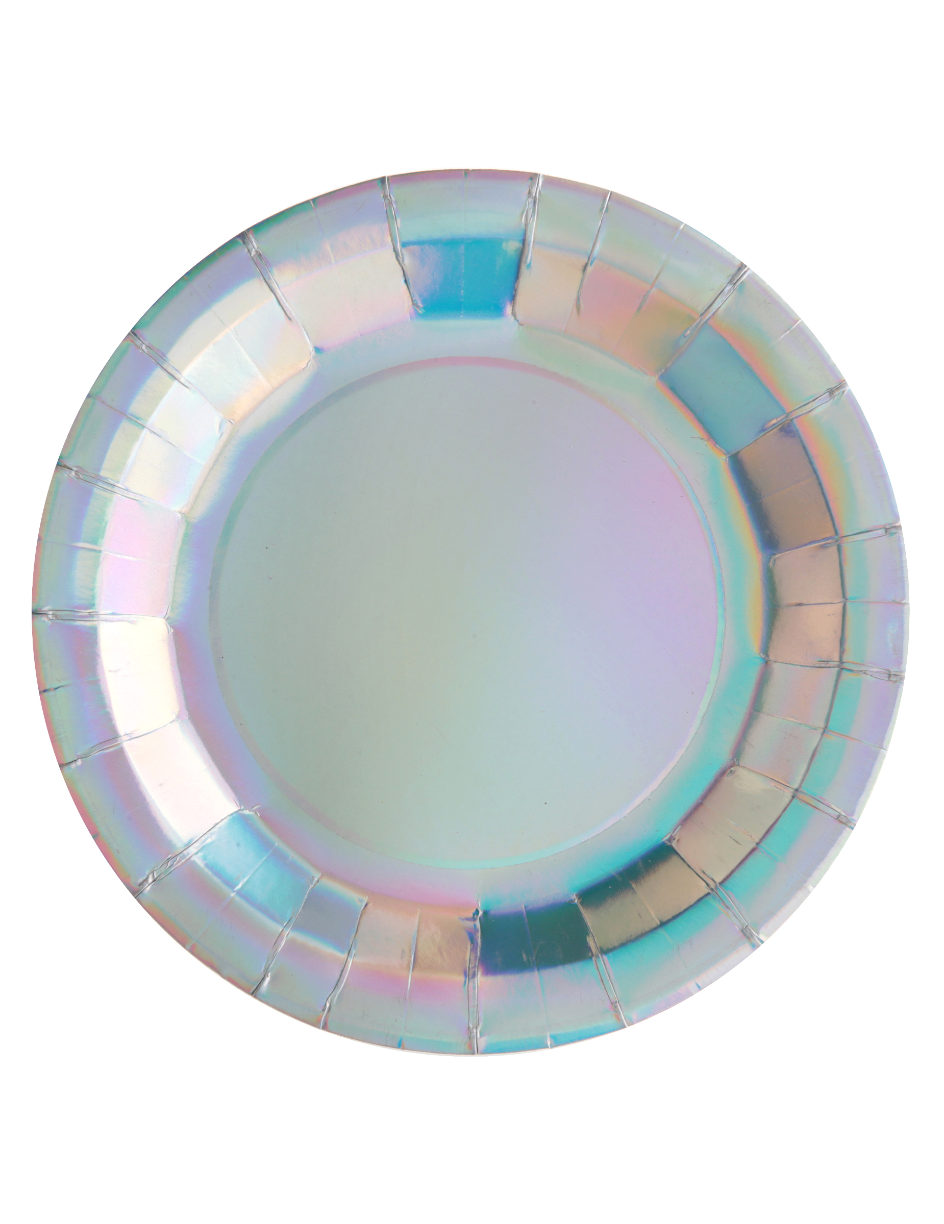 10 Assiettes en carton iridescentes 22,5 cm