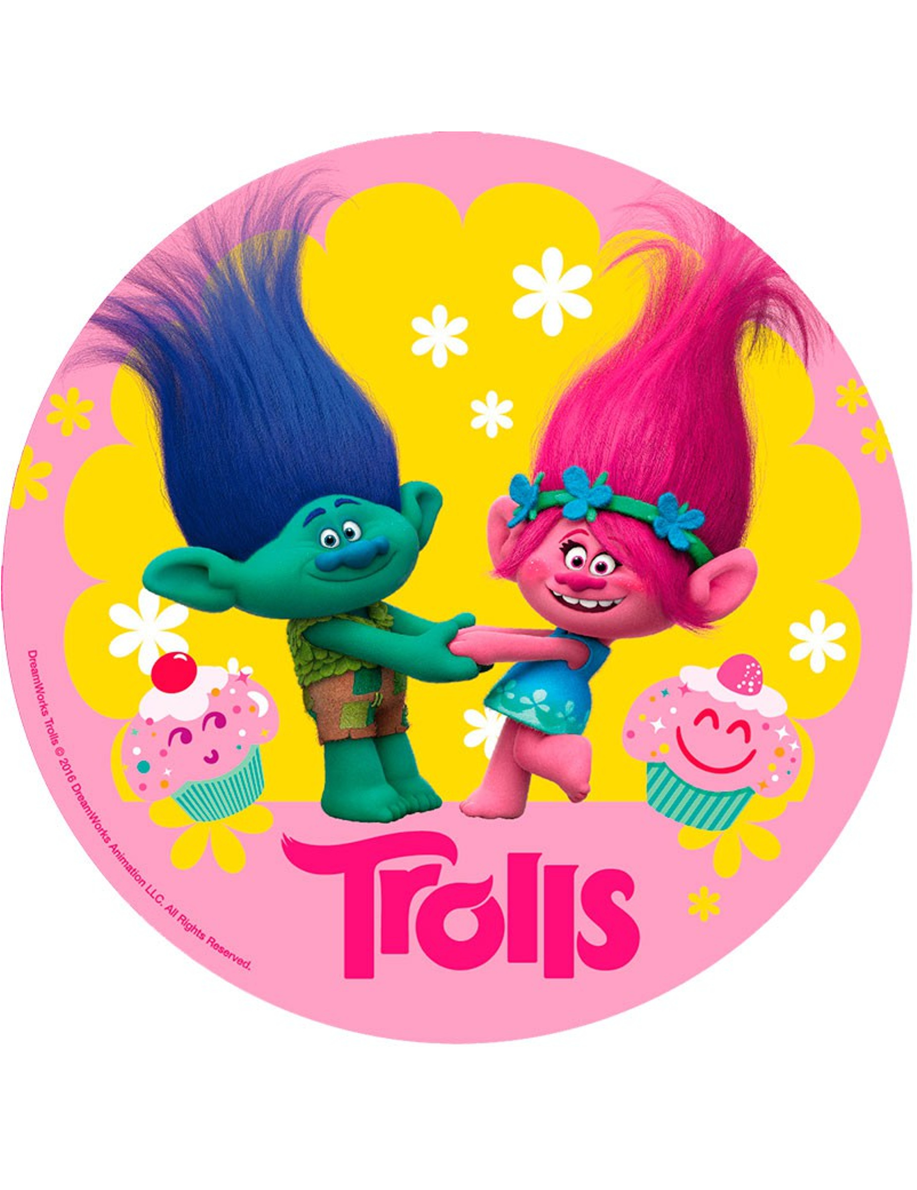 Disque azyme anniversaire Trolls 20 cm