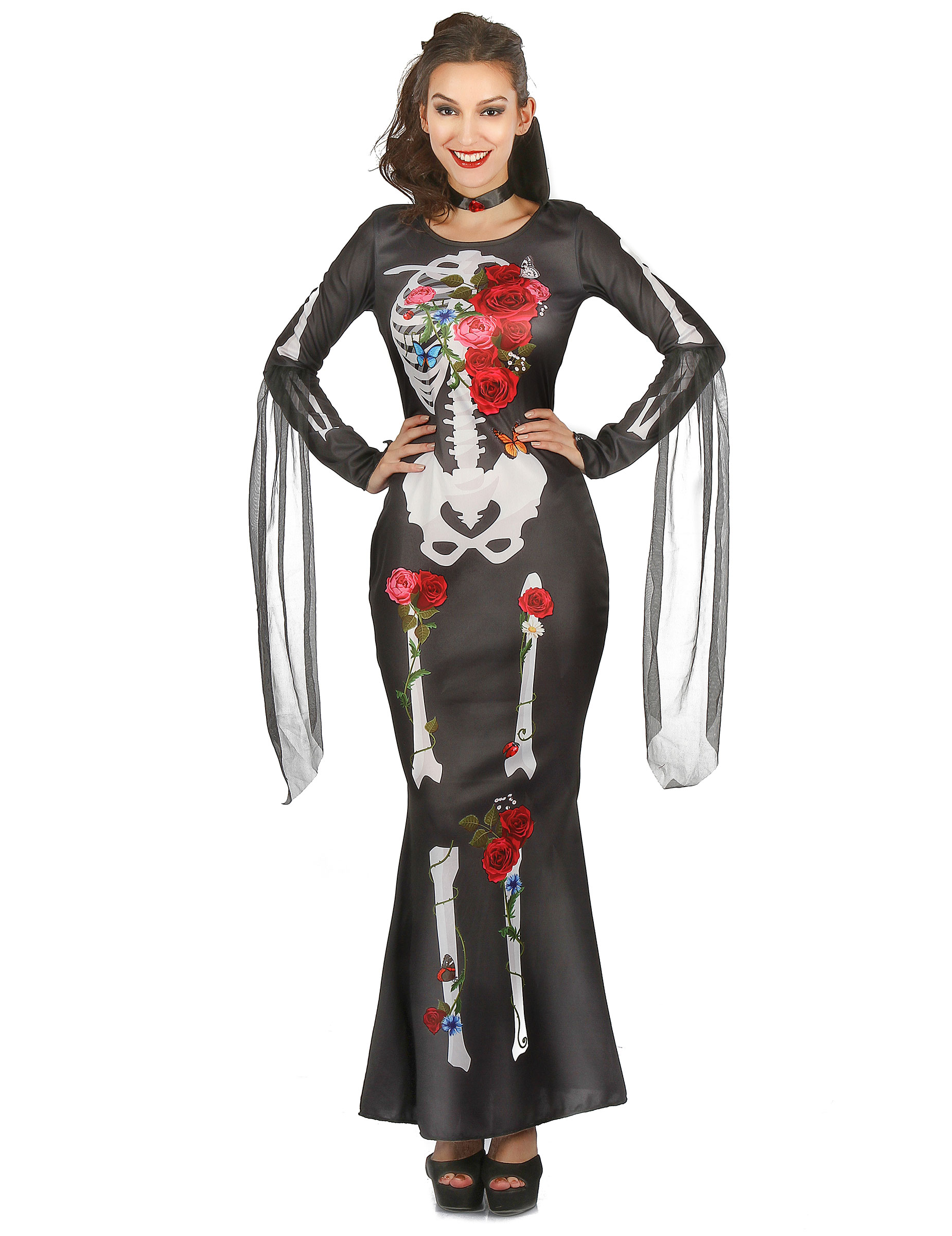 Déguisement robe squelette femme Dia De los Muertos