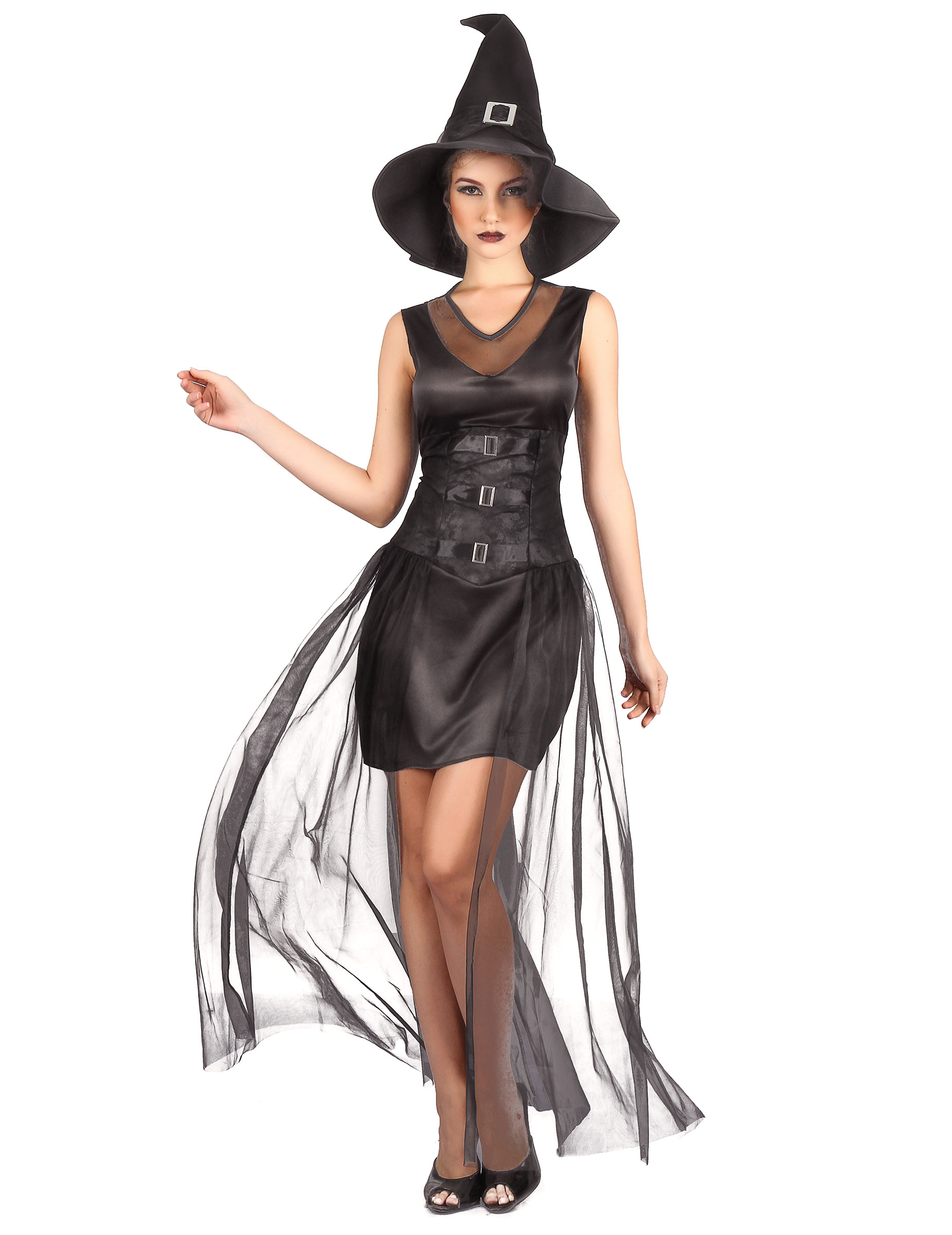 Déguisement sorcière noire chic femme
