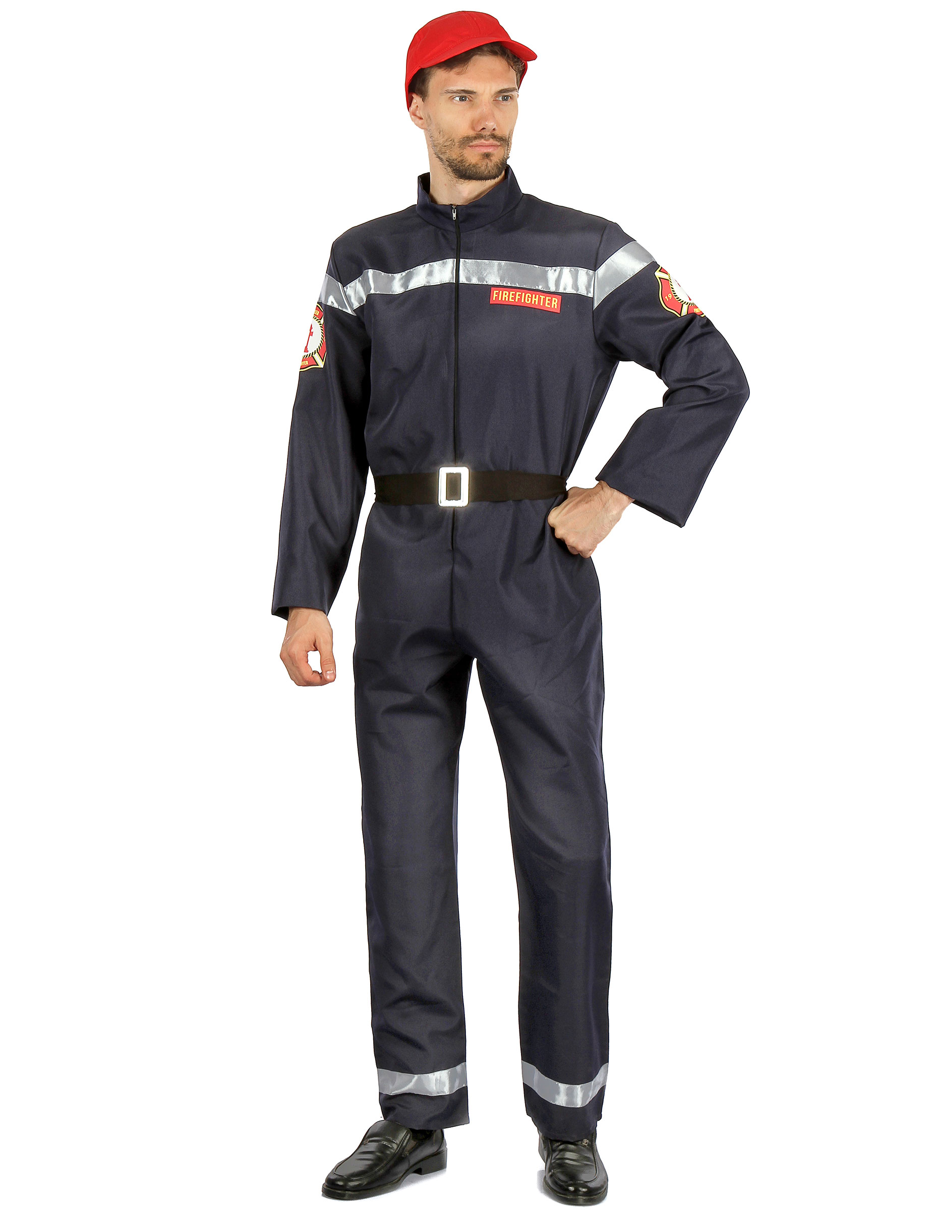 Déguisement pompier bleu homme