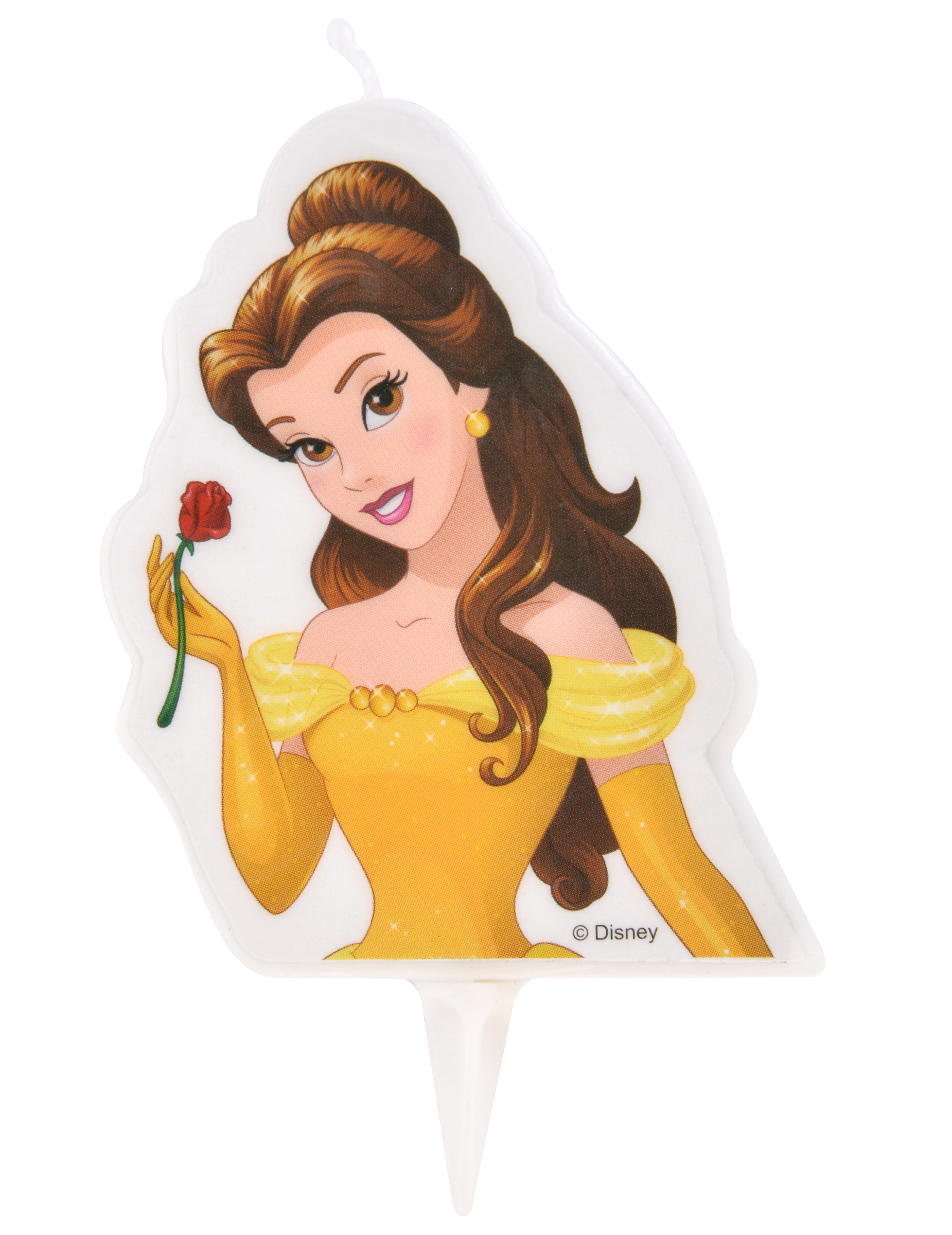 Bougie d'anniversaire Princesses Disney  Belle 6 x 7,3 cm