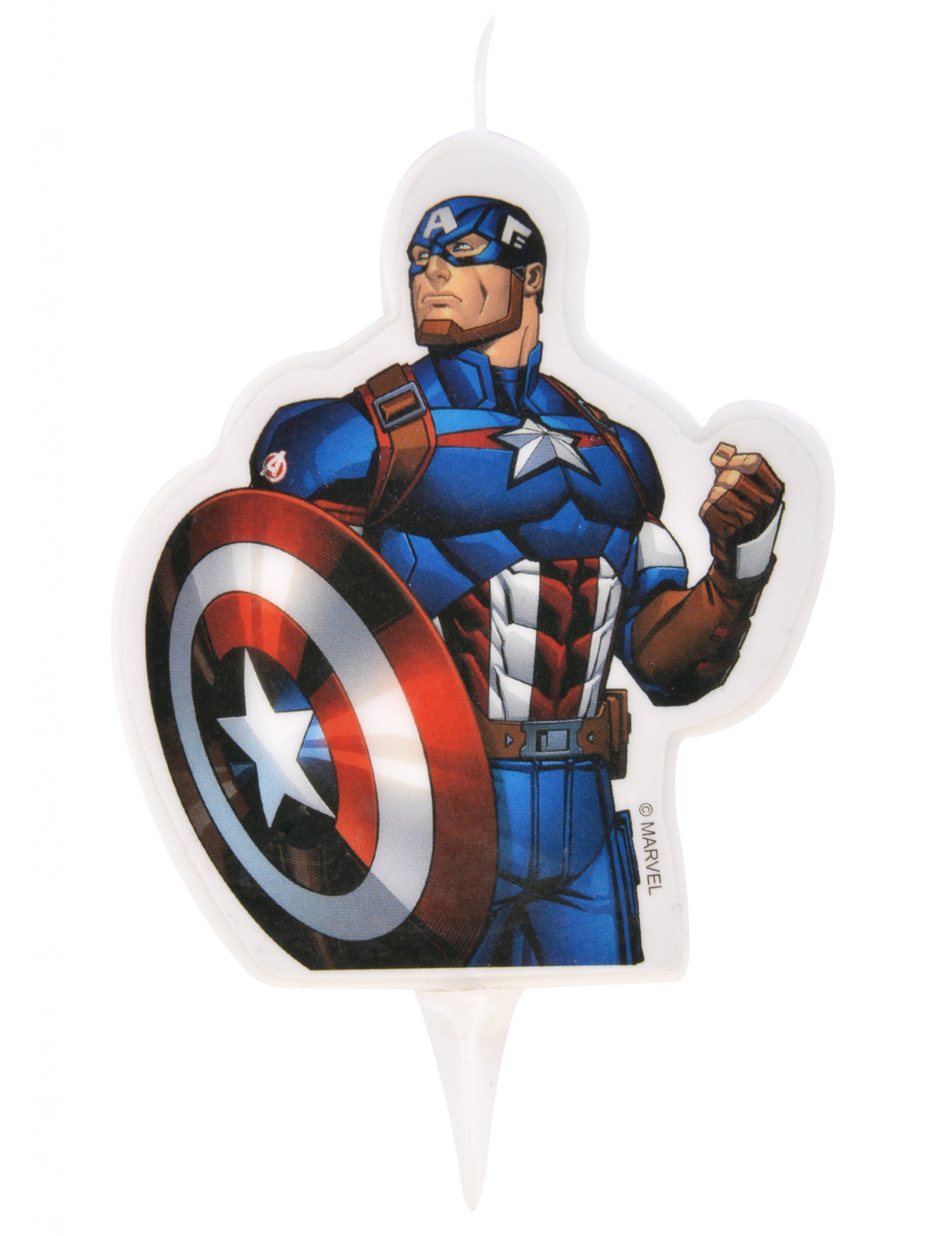 Bougie d'anniversaire Avengers  Captain America 6 x 7,3 cm