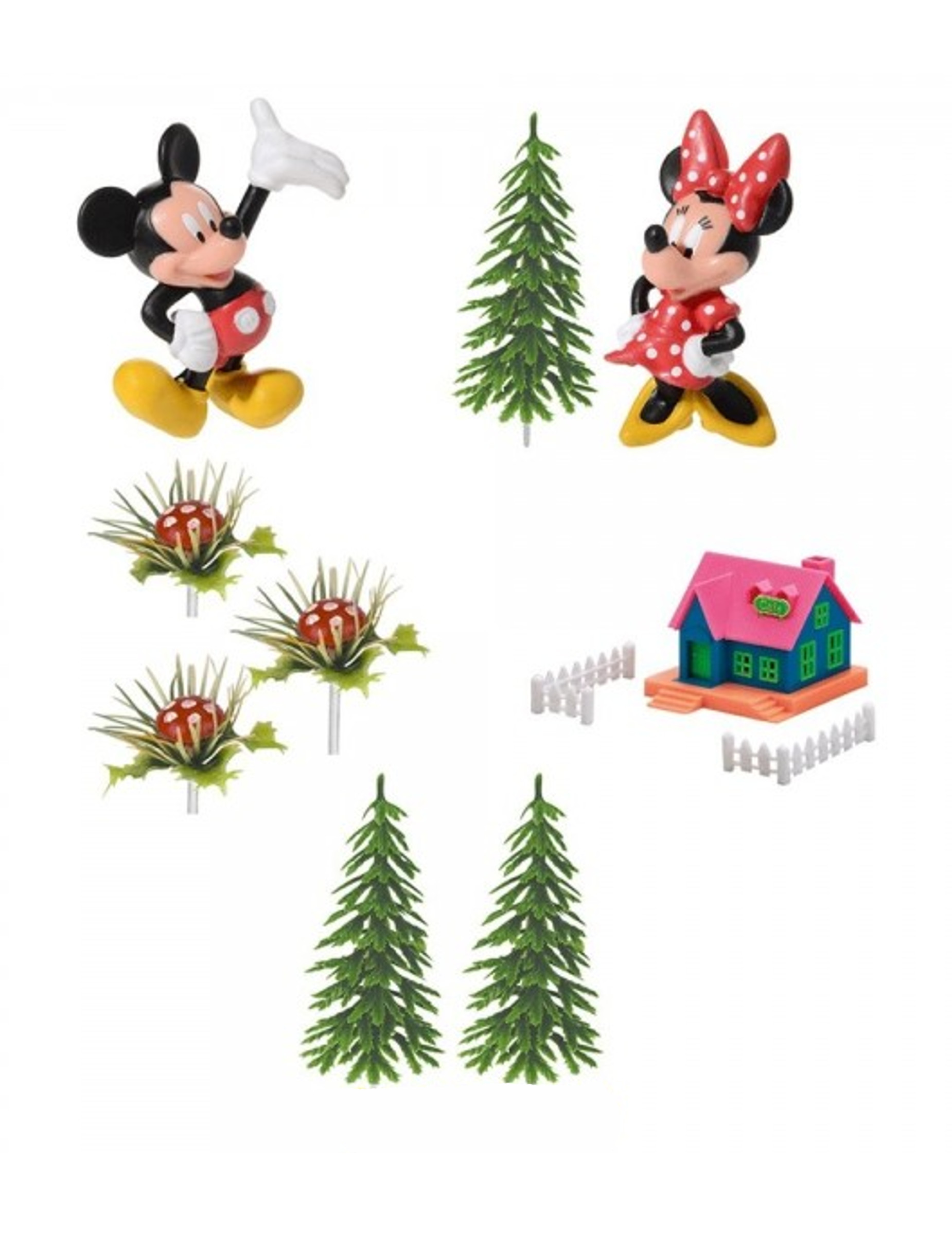 Kit de 9 pièces décoratives Mickey et Minnie 10 x 26 x 6 cm