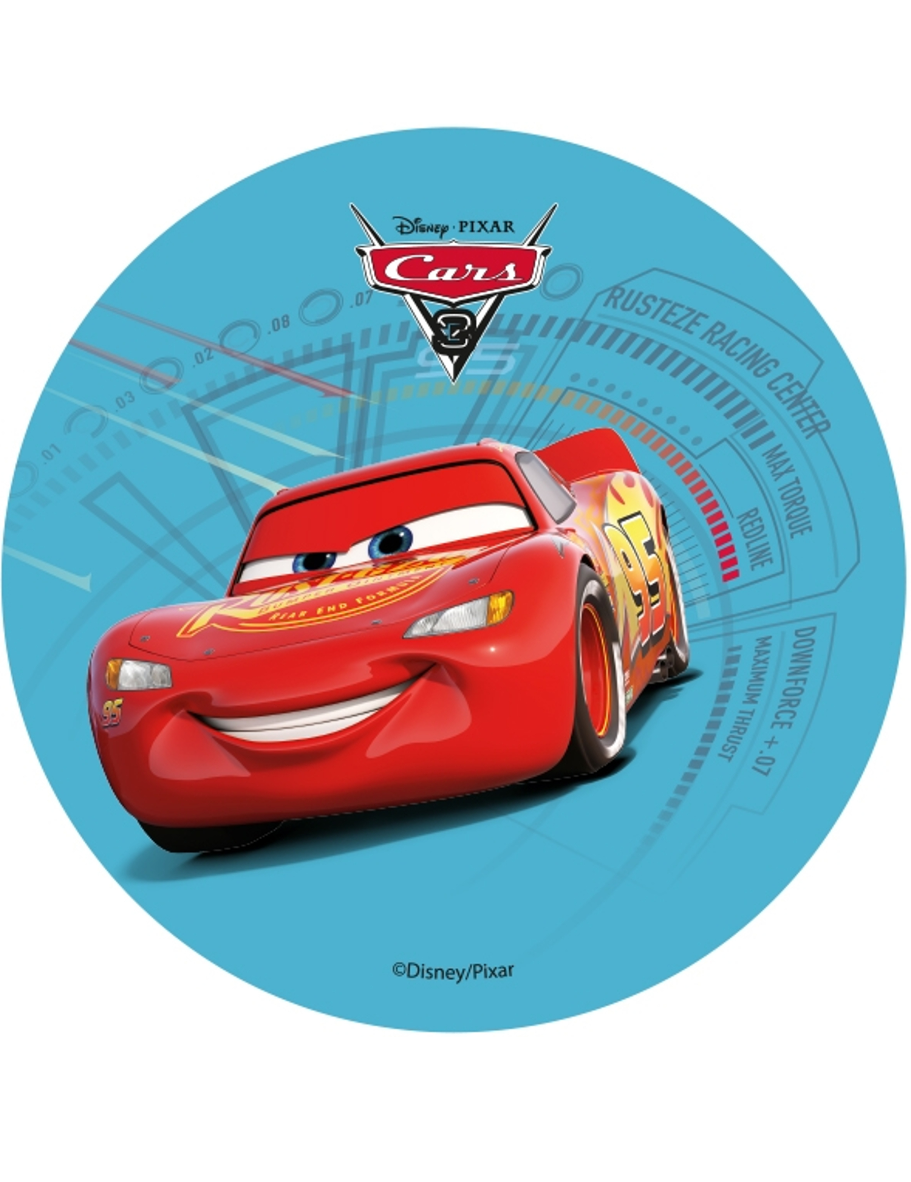 Disque en azyme Cars 3  Flash McQueen 14,5 cm