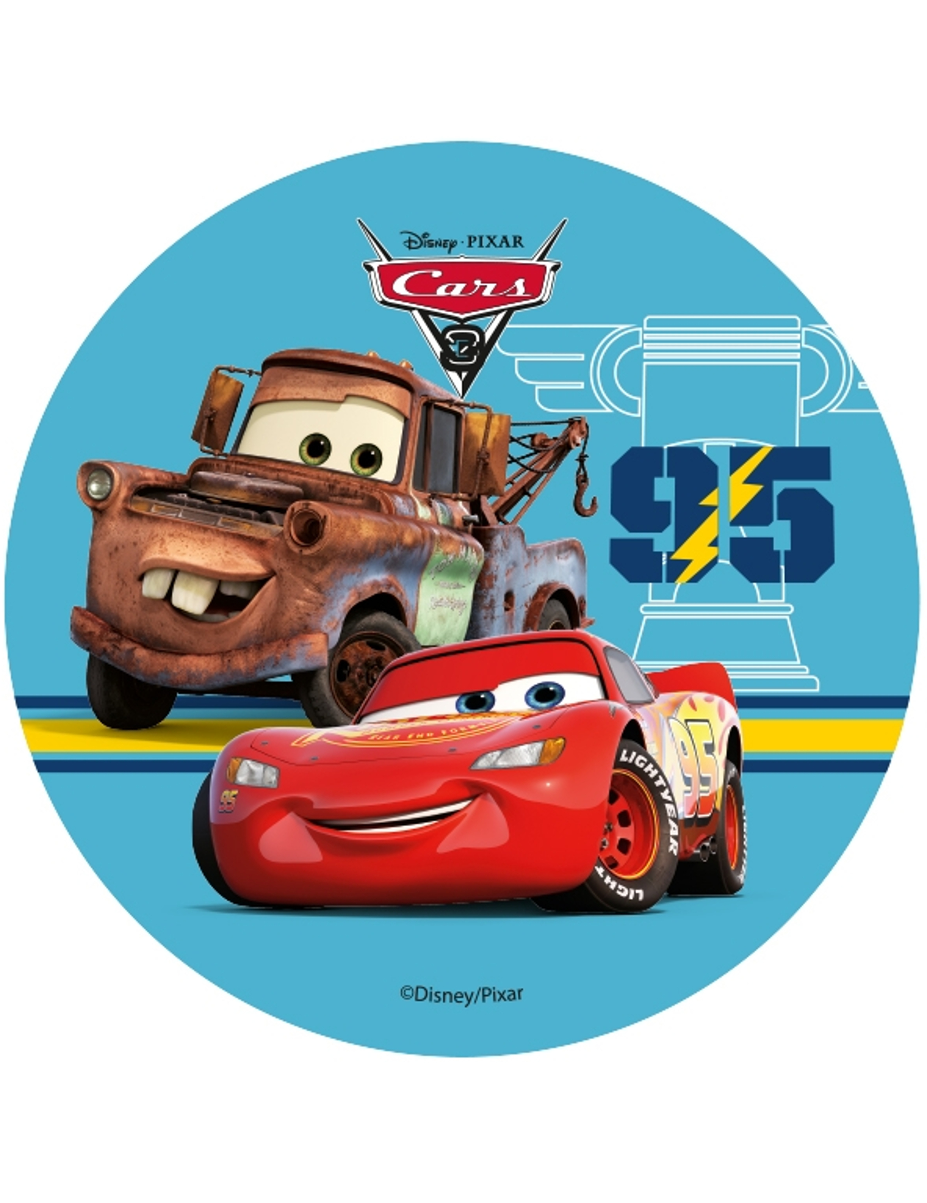 Disque azyme Cars 3  Flash McQueen et Martin 14,5 cm