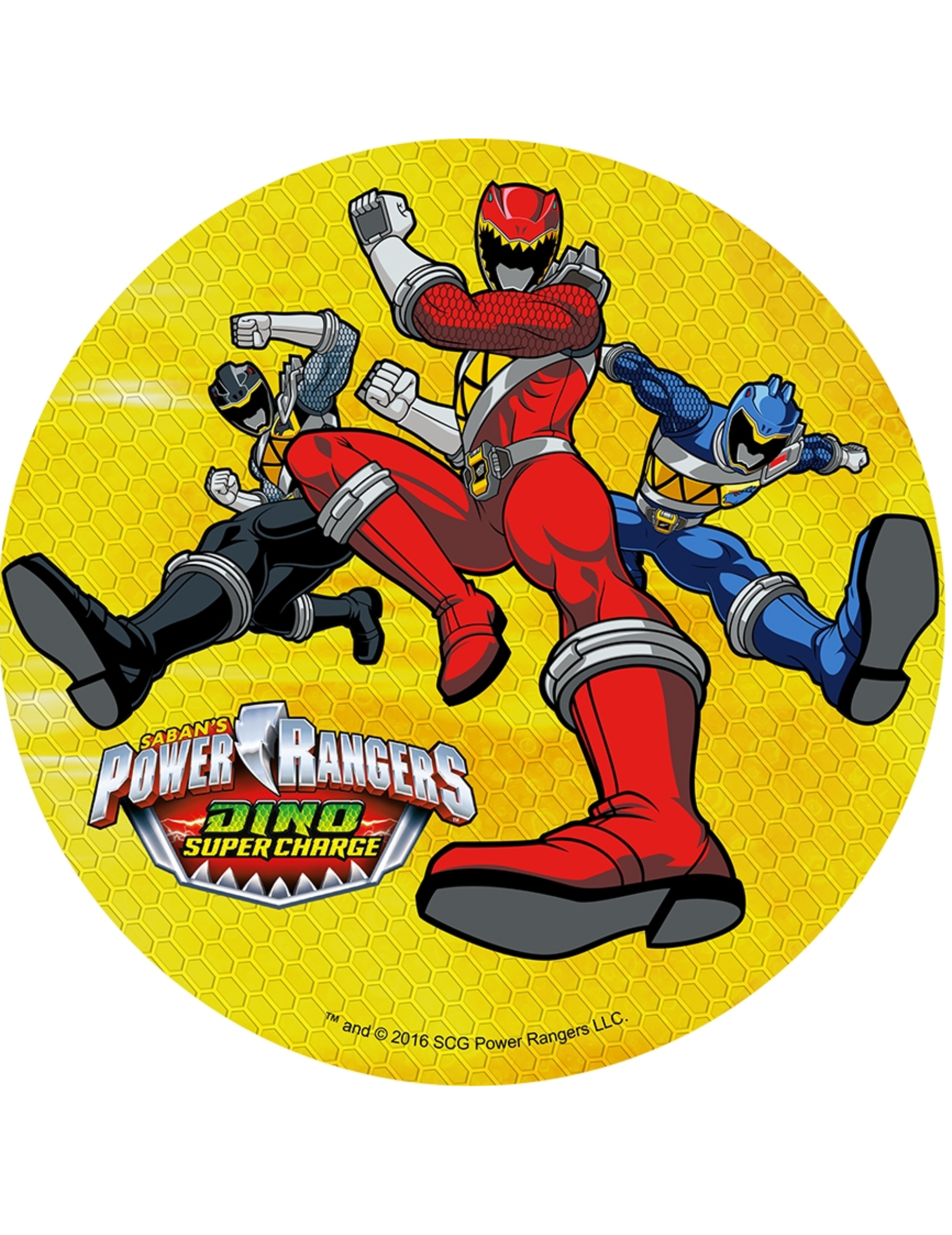 Disque jaune azyme Power Rangers  21 cm