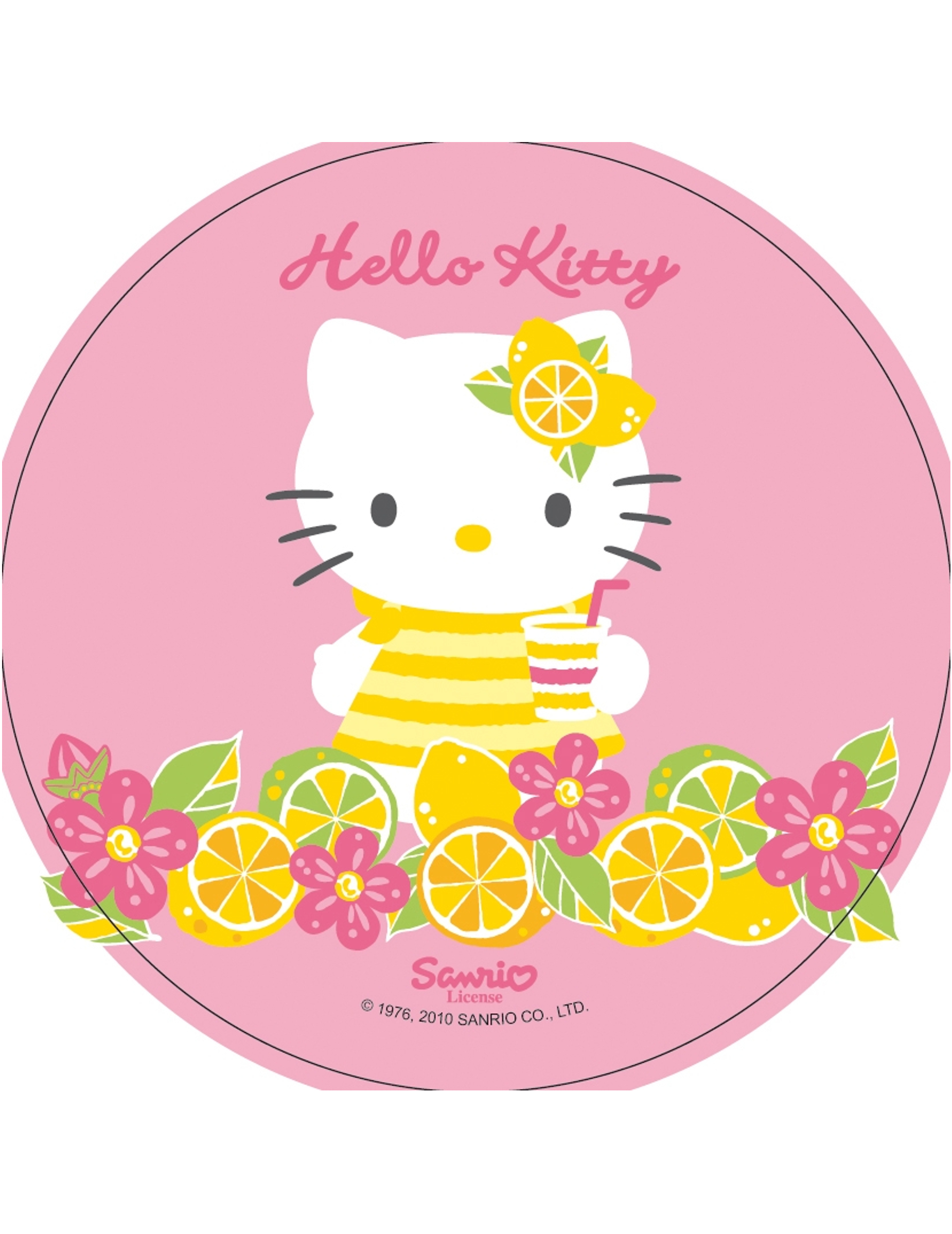 Disque rose en azyme Hello Kitty  21 cm