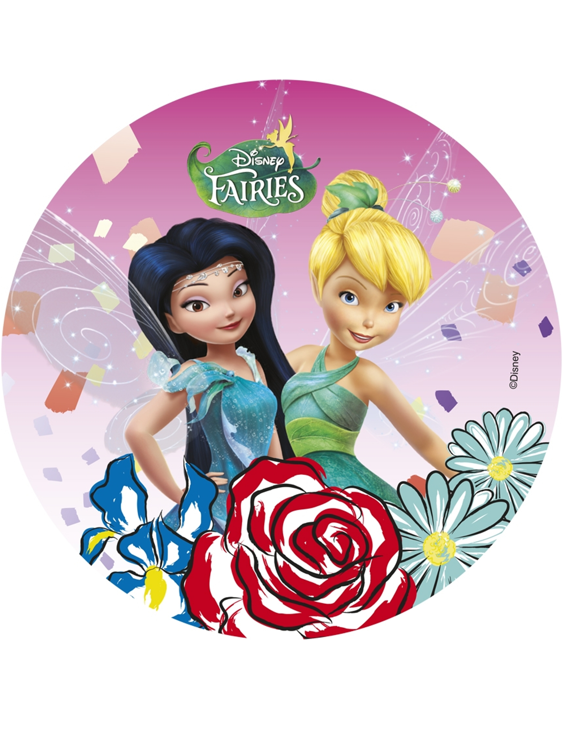 Disque en azyme Le Fée Clochette  Clochette et Ondine 21 cm