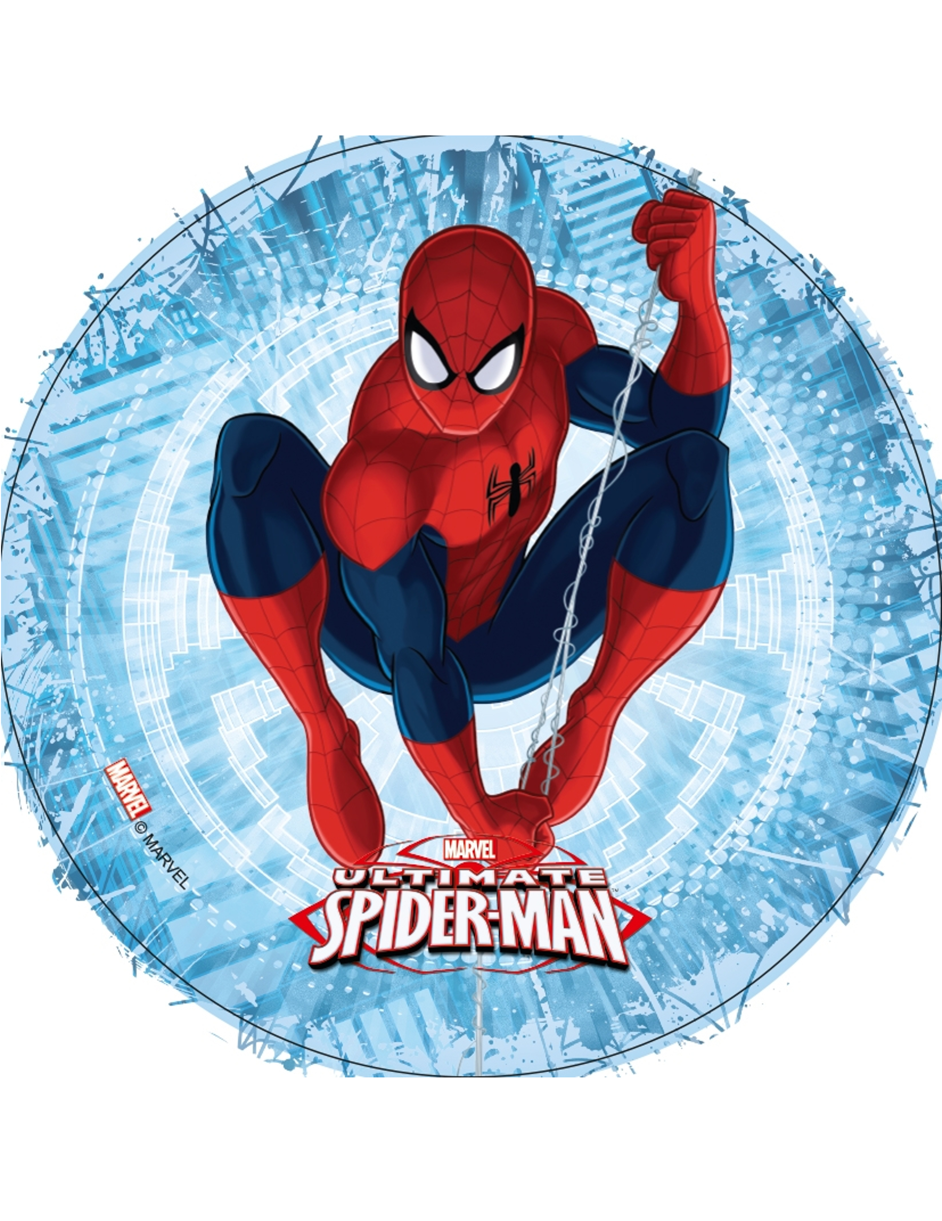 Disque en azyme bleu Ultimate Spiderman  21 cm