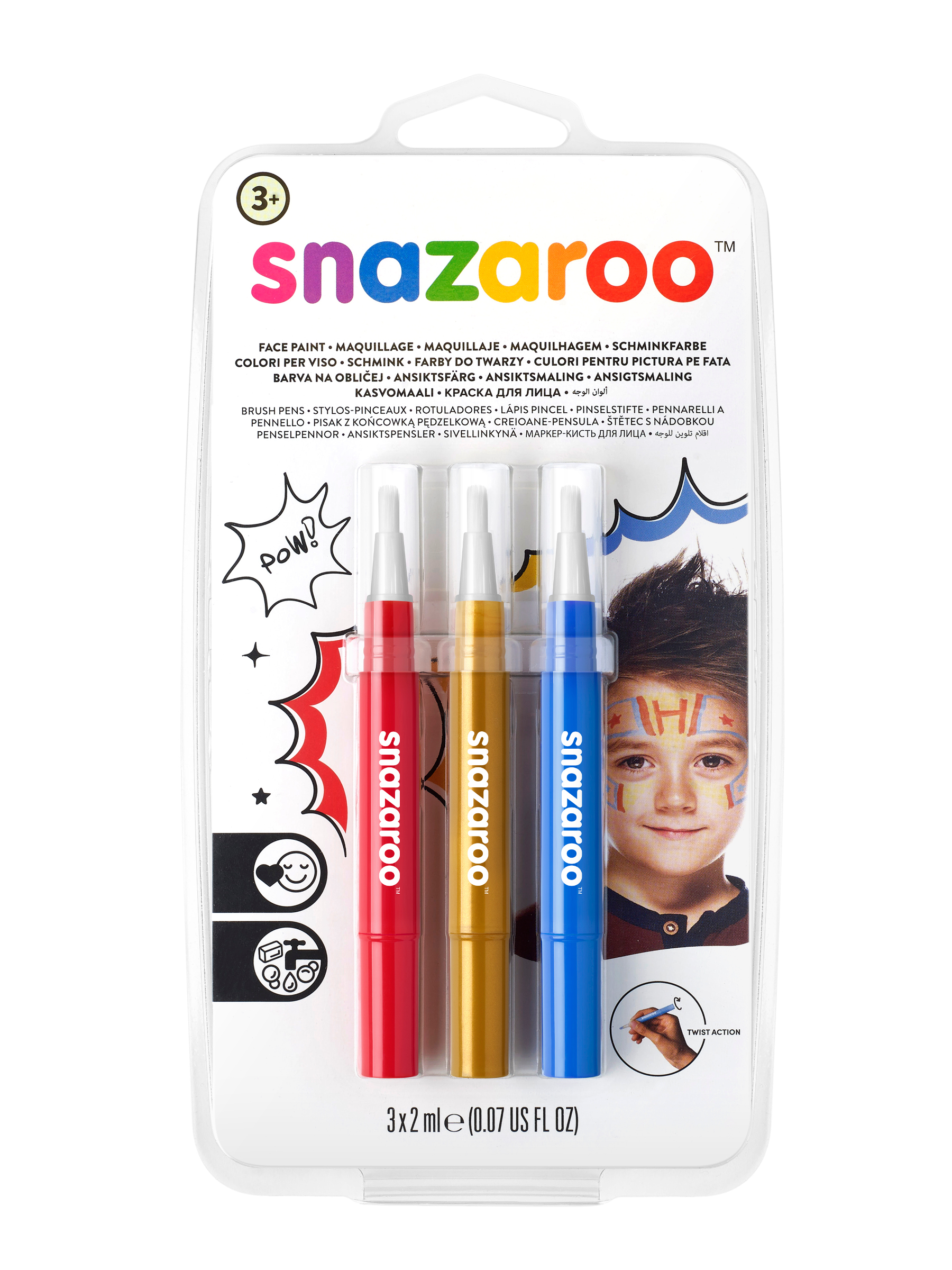 Set de stylos pinceaux clown enfant