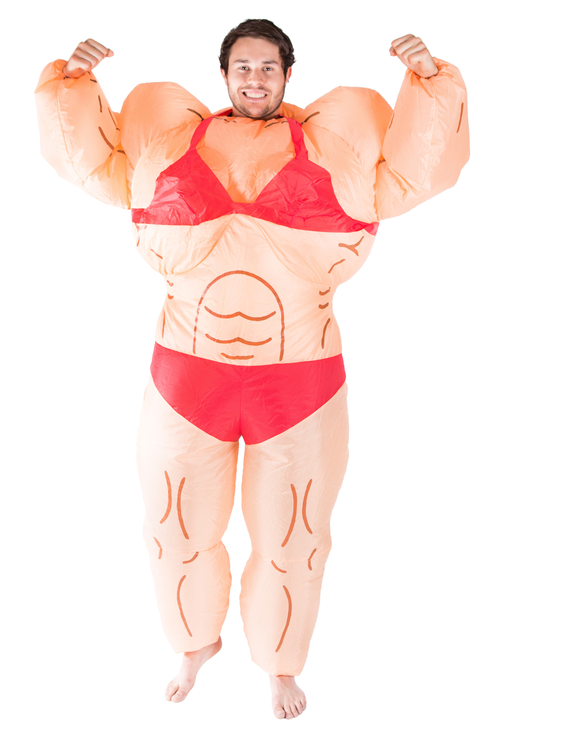 Déguisement femme musclée gonflable adulte