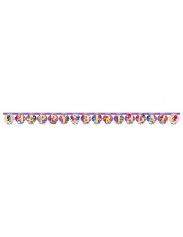 Guirlande Happy Birthday Shimmer et Shine200X15cm