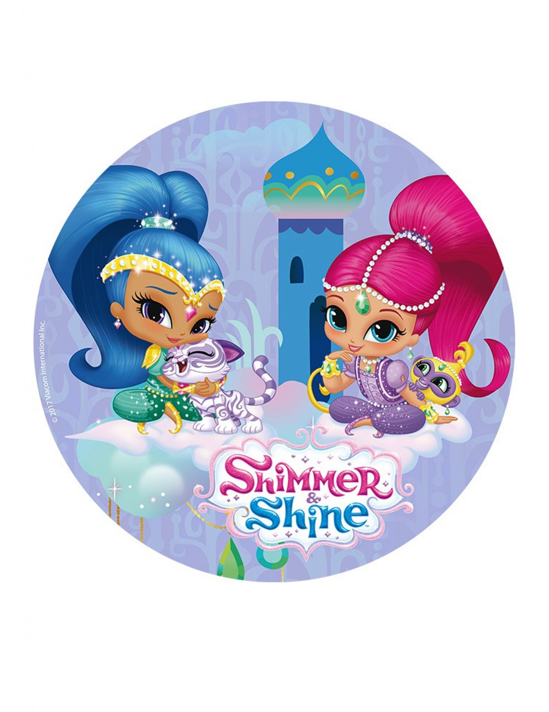 Disque en azyme Shimmer and Shine  bleu 20 cm