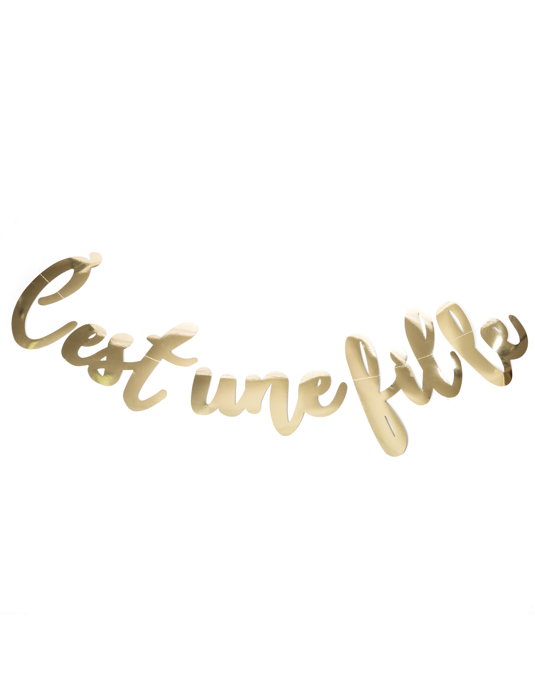 Guirlande en lettres C'est une fille doré métallisé 1,13 m