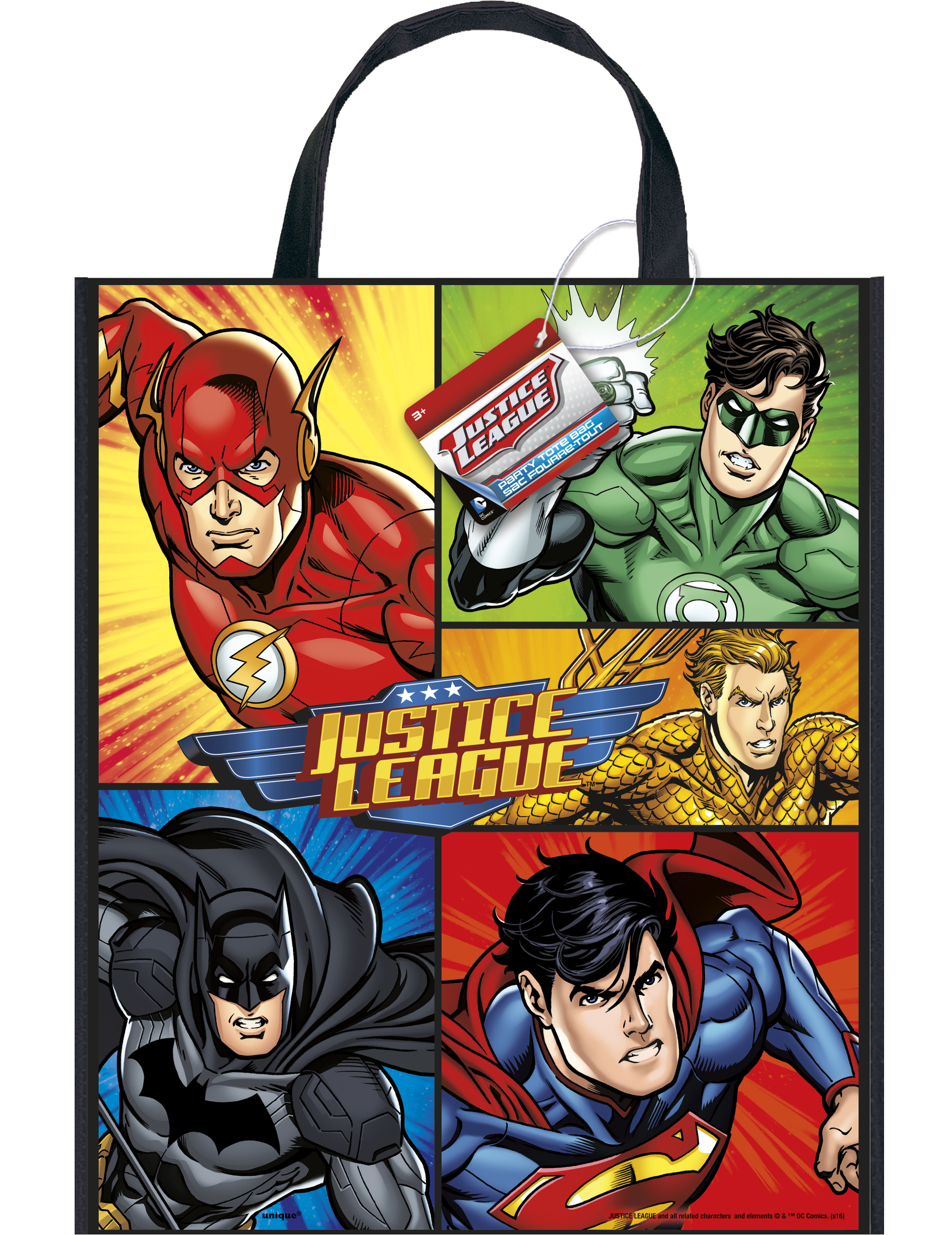Sac cadeaux en plastique Justice League 33 x 28 cm