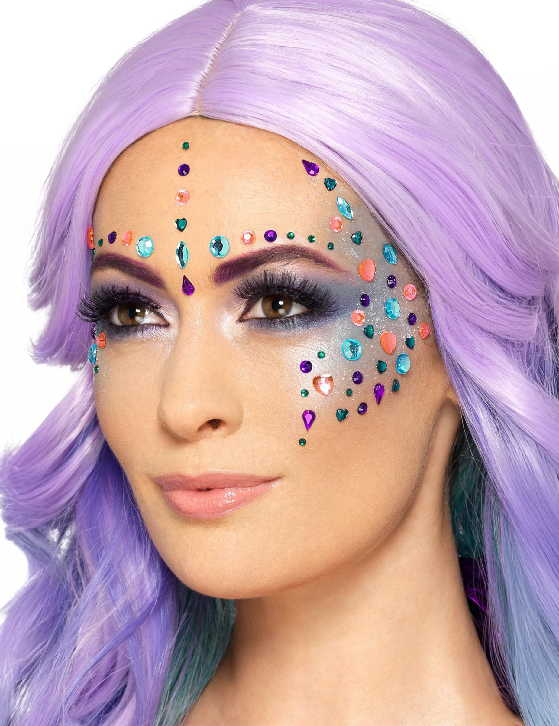 100 strass pour visages multicolores girly