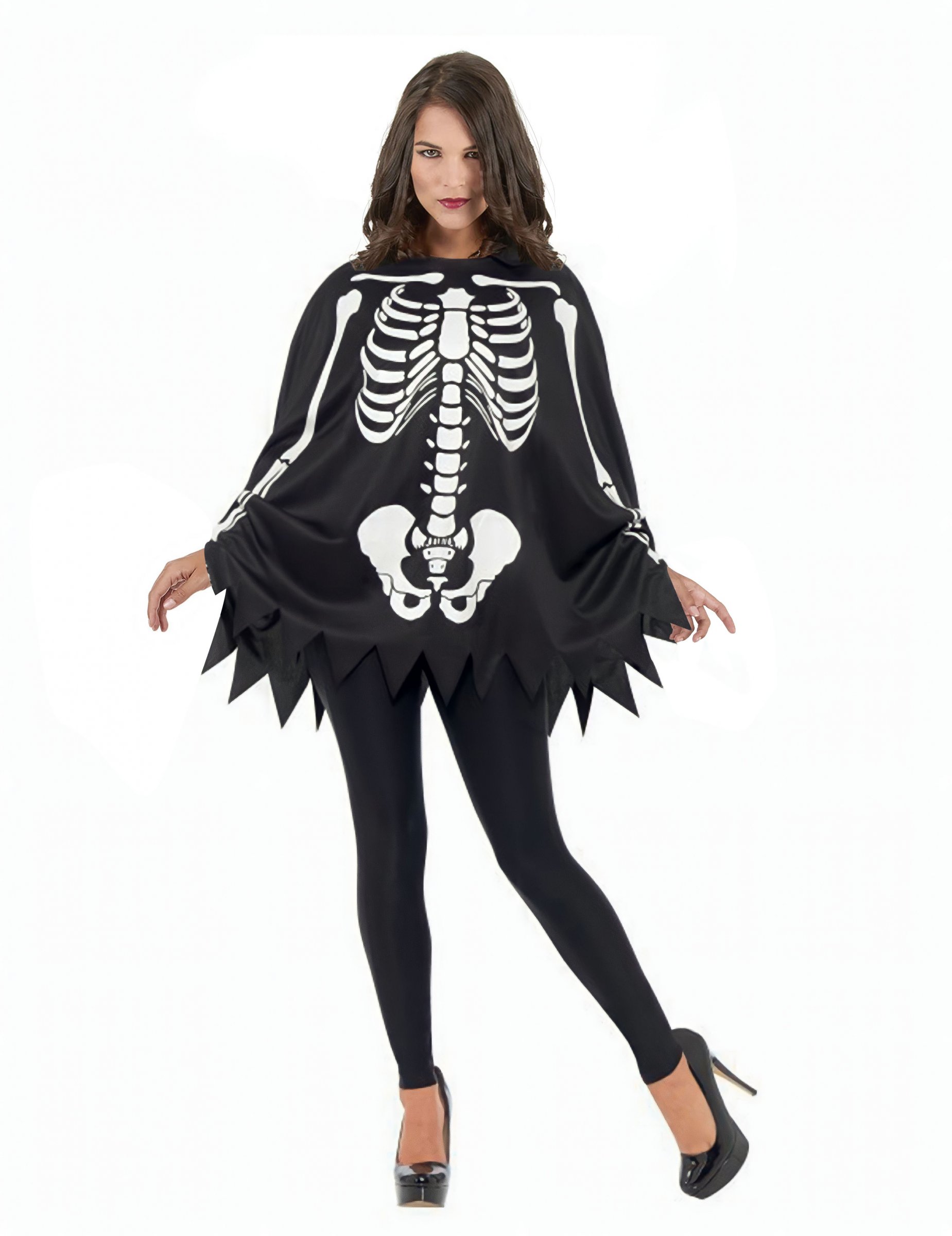 Poncho squelette adulte