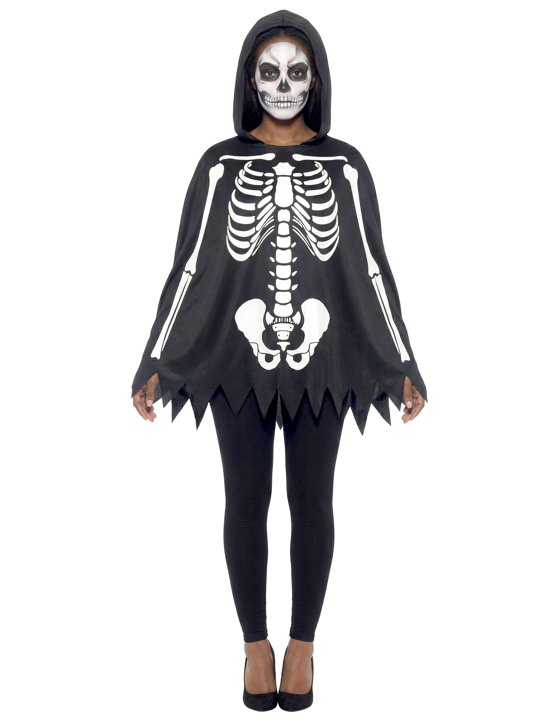 Poncho squelette adulte