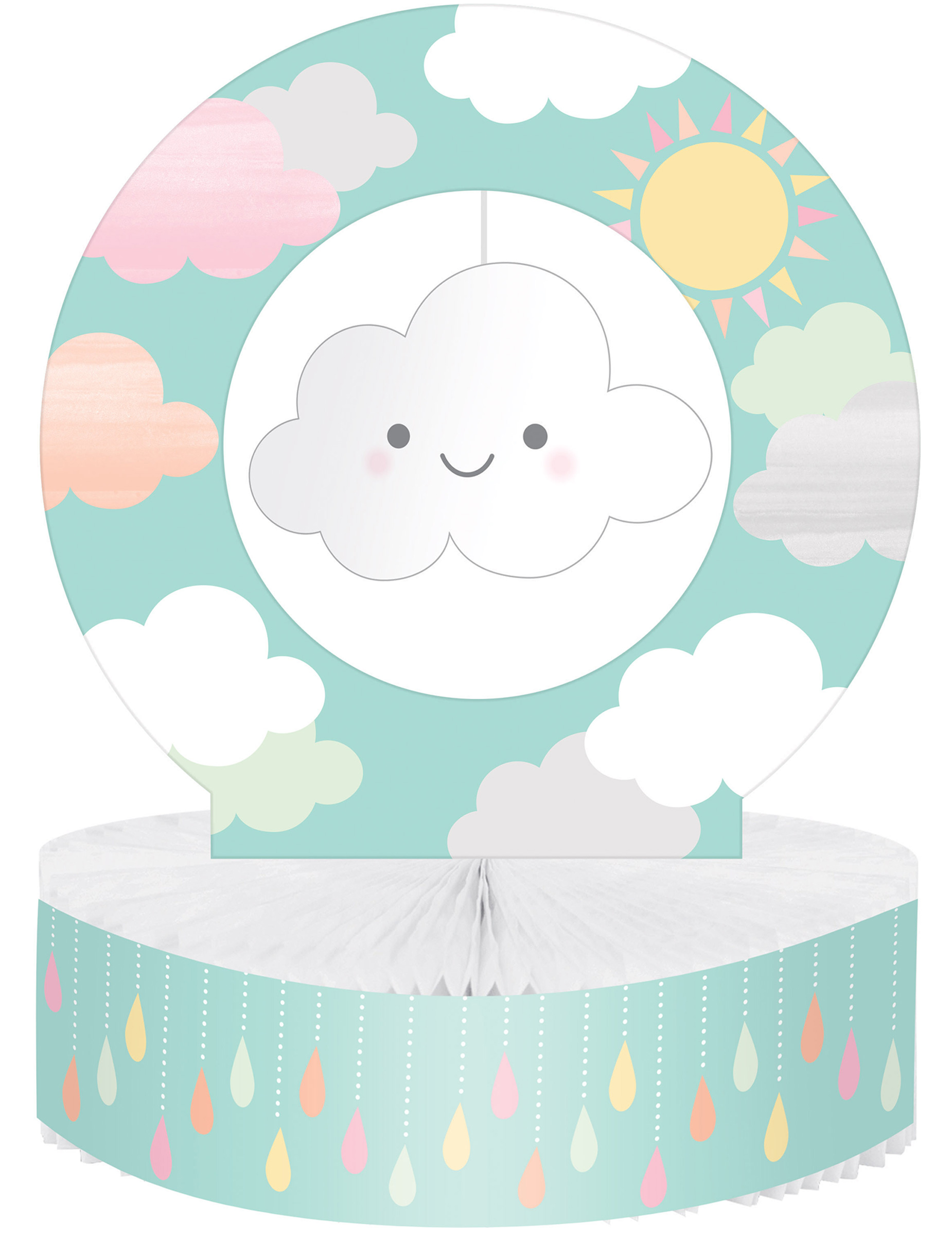 Centre de table en carton Petit Nuage bleu 23 x 30 cm