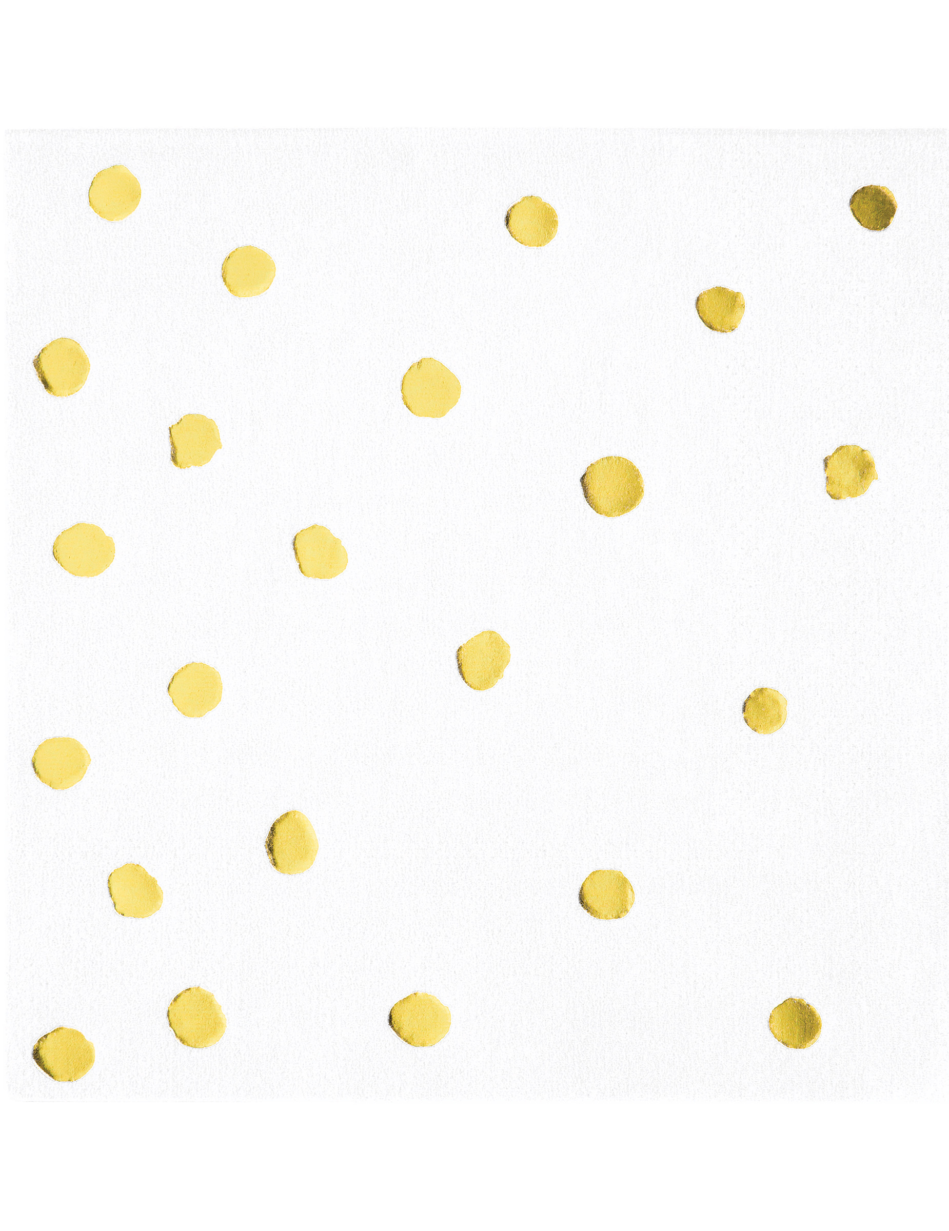 16 Petites serviettes en papier blanches et dorées à pois 25 x 25 cm