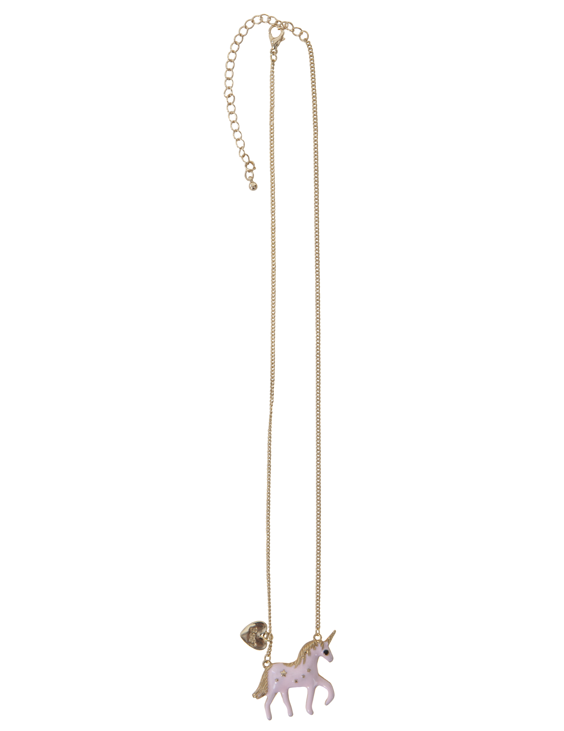 Collier Licorne avec c ur doré fille