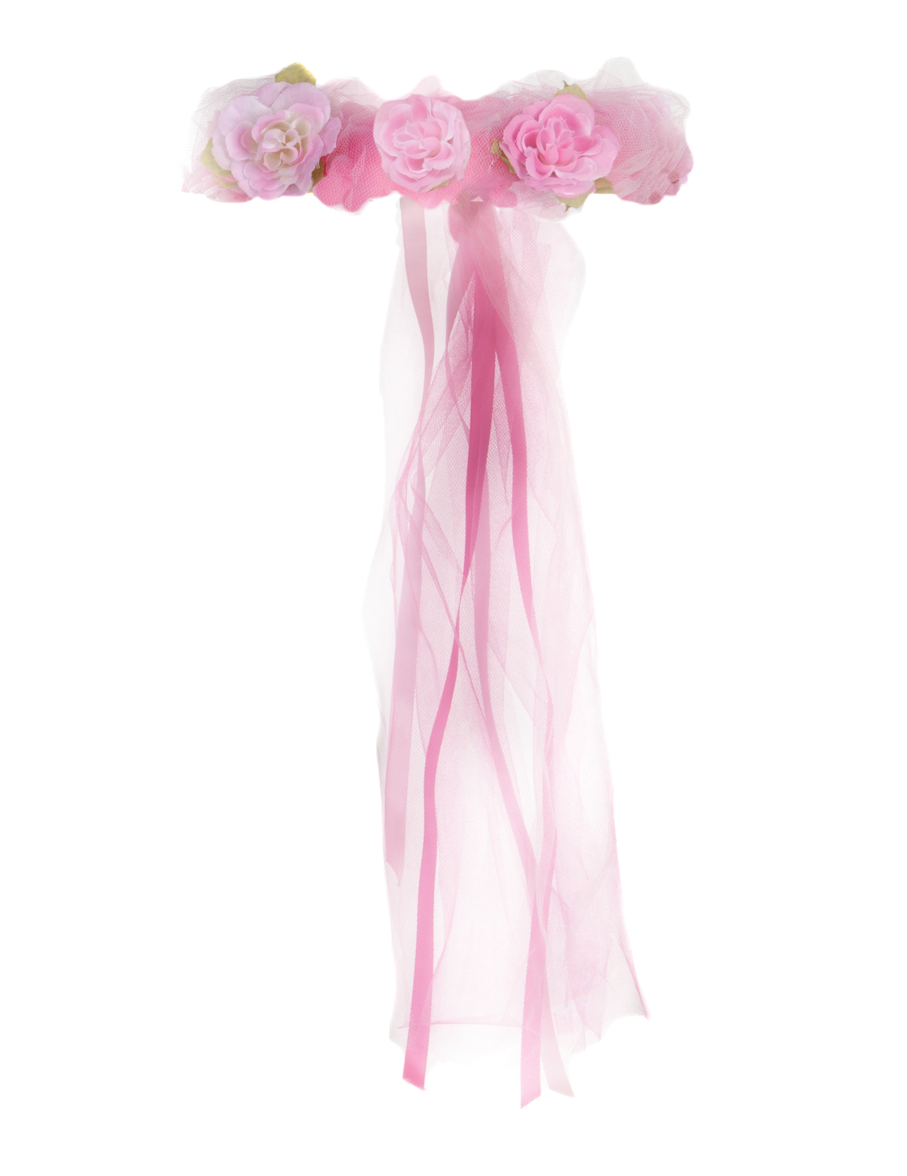 Couronne de Princesse en fleurs rose fille