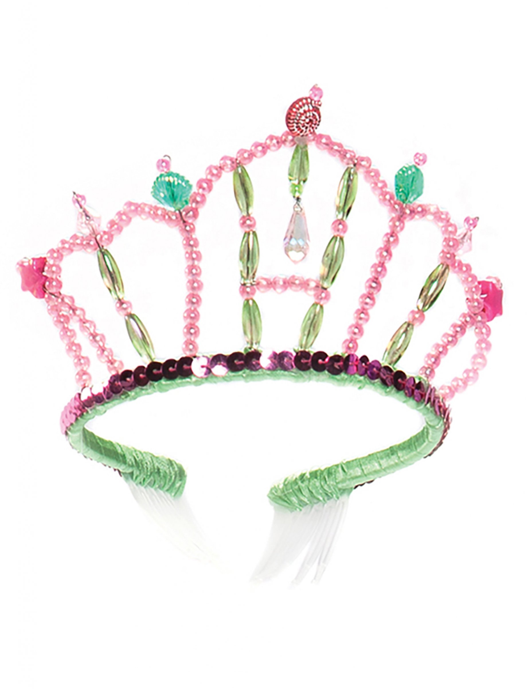 Diadème de Princesse Sirène rose et vert