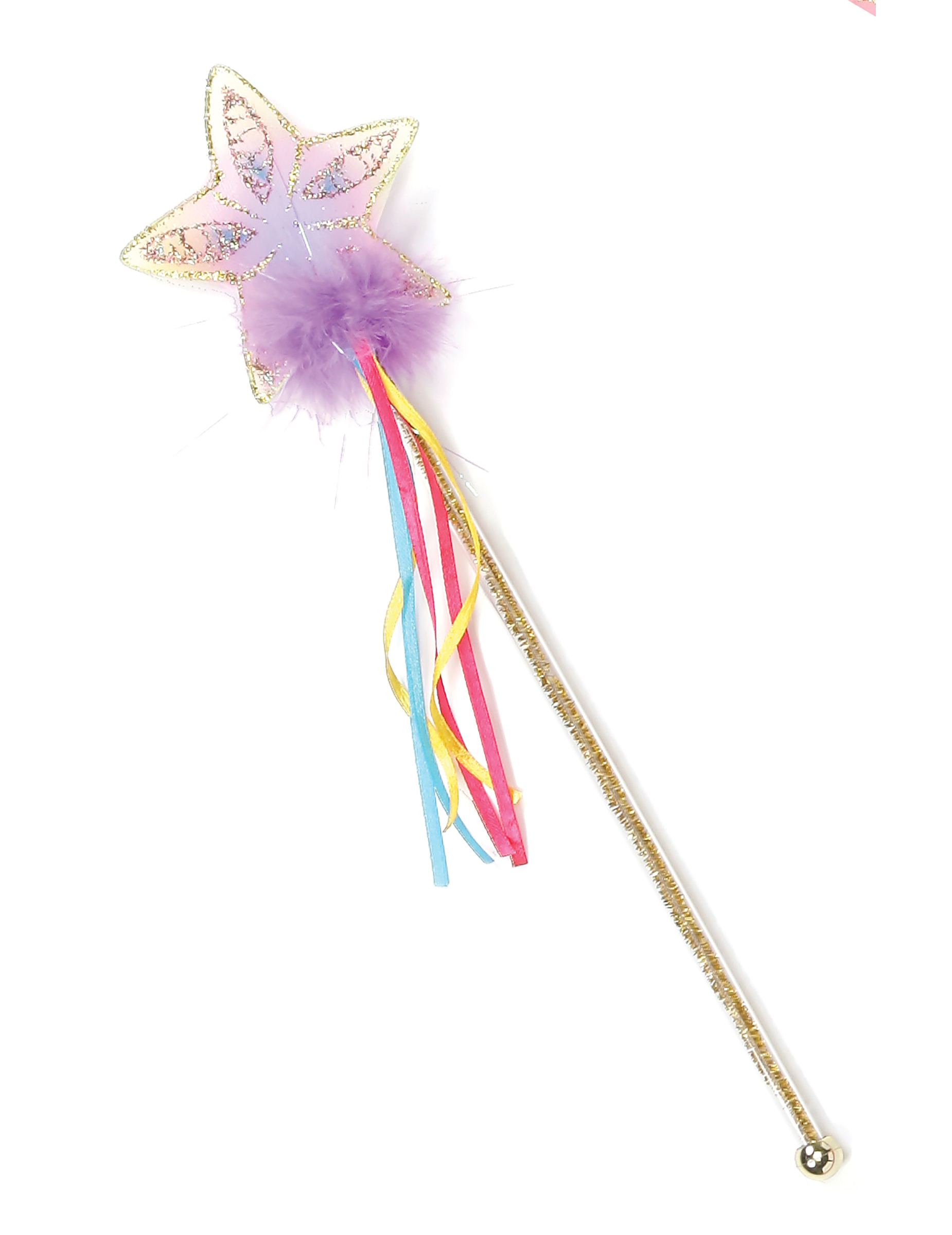 Baguette pailletée arc-en-ciel et doré fille