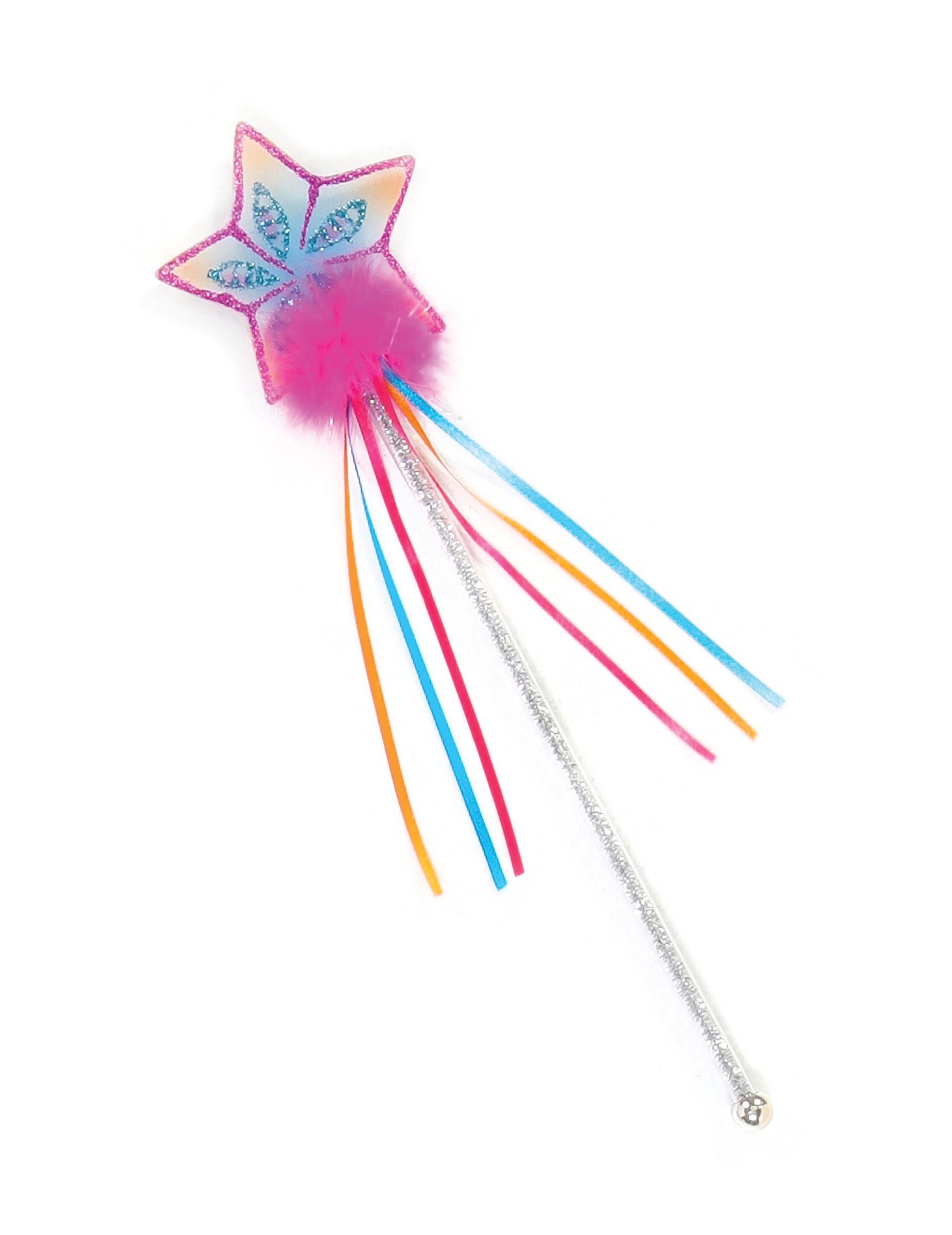 Baguette pailletée arc-en-ciel fuchsia fille