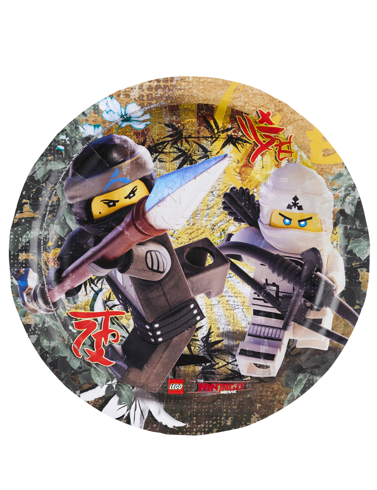 8 Petites assiettes en carton Lego Ninjago 18 cm