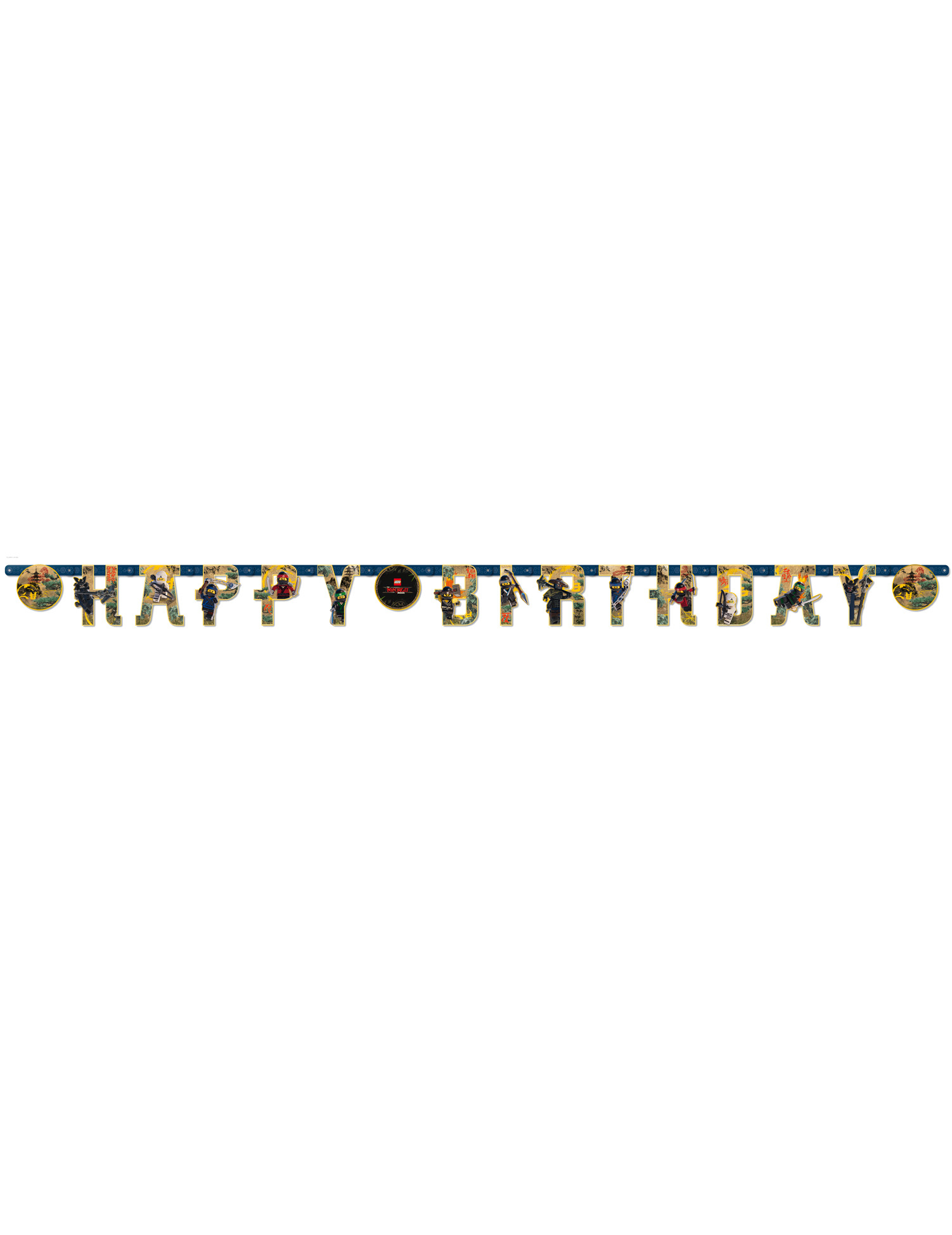 Bannière en papier Happy Birthday Lego Ninjago 200 x 15 cm