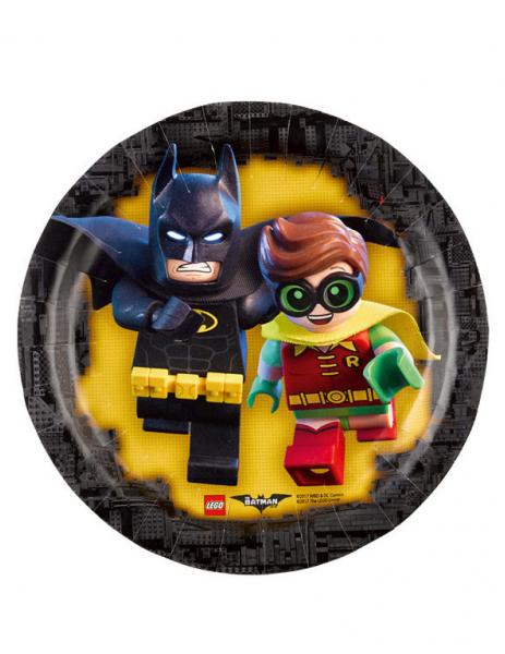 8 Petites assiettes en carton Lego Batman 18 cm