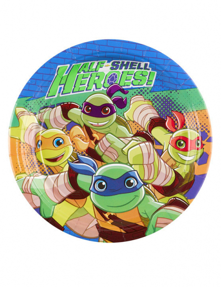8 Petites assiettes en carton Tortues Ninja 18 cm