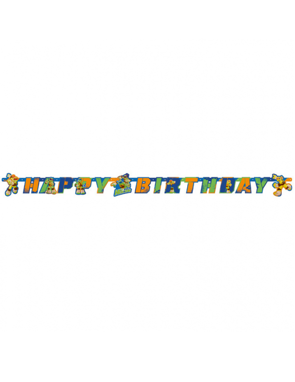 Bannière en carton Happy Birthday Tortues Ninja 180 x 15 cm