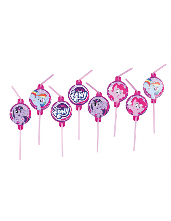 8 Pailles avec vignettes My Little Pony