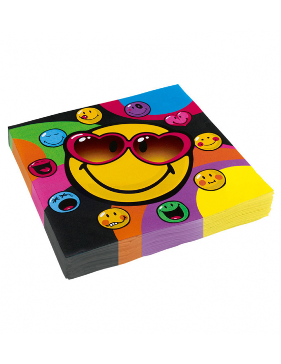 20 Serviettes en papier Smiley World 33 x 33 cm