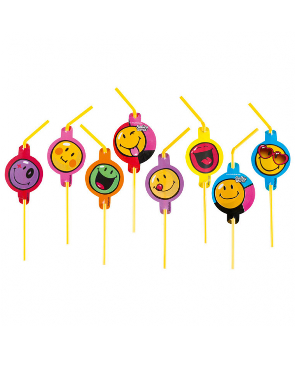 8 Pailles Smiley World