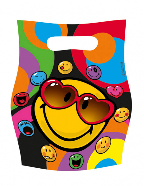 6 sacs cadeaux Smiley World 16 x 23 cm